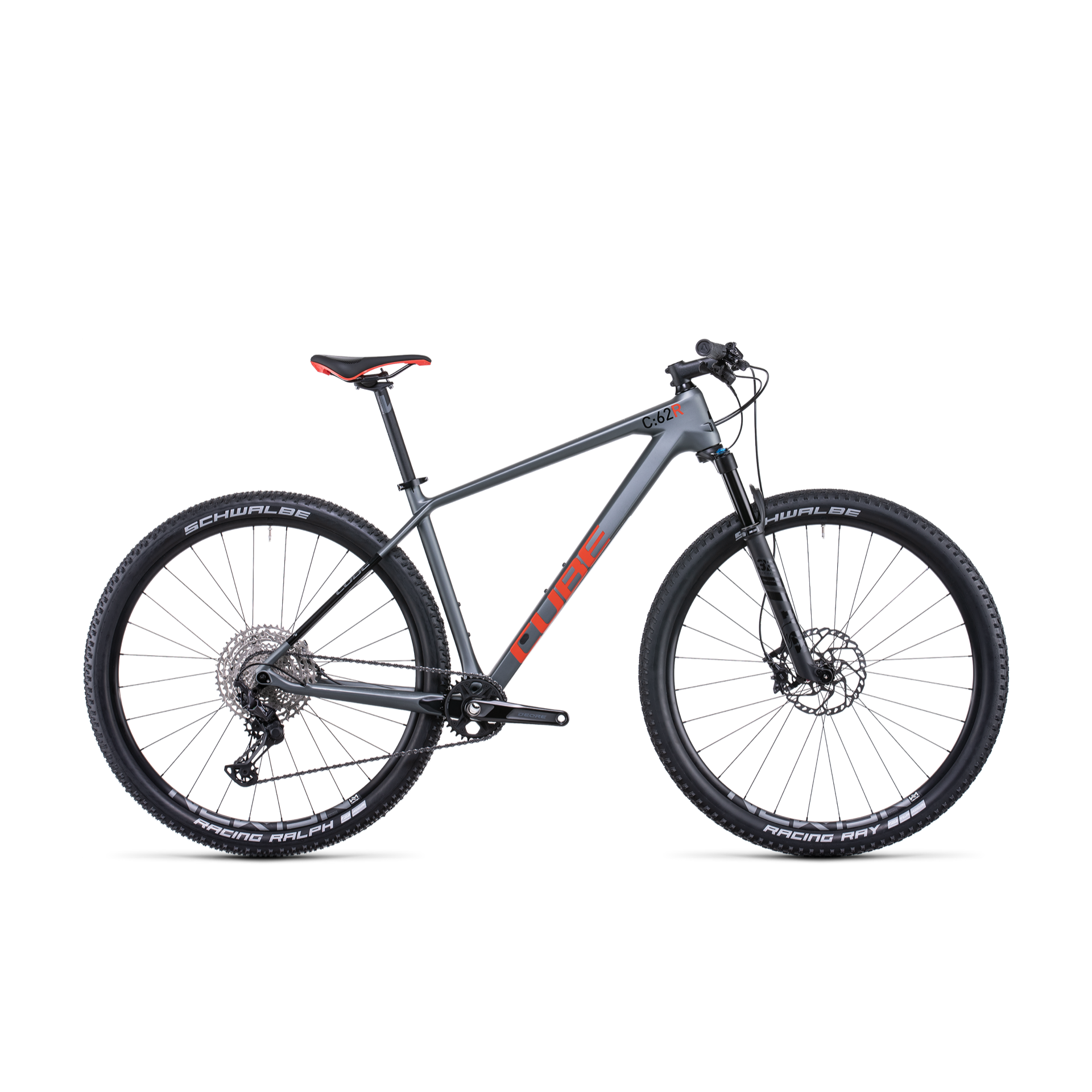 Cube Reaction C:62 Race Hardtail Mountain Bike Flashgrey Red