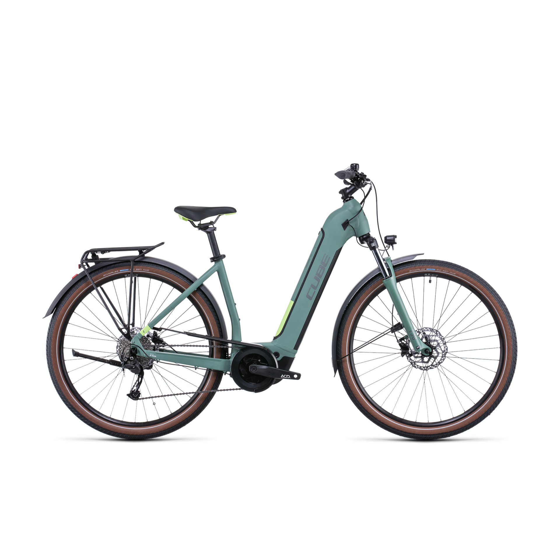 Cube Touring Hybrid ONE 500 EasyEntry Electric Hybrid Bike Green 'n' Sharp Green