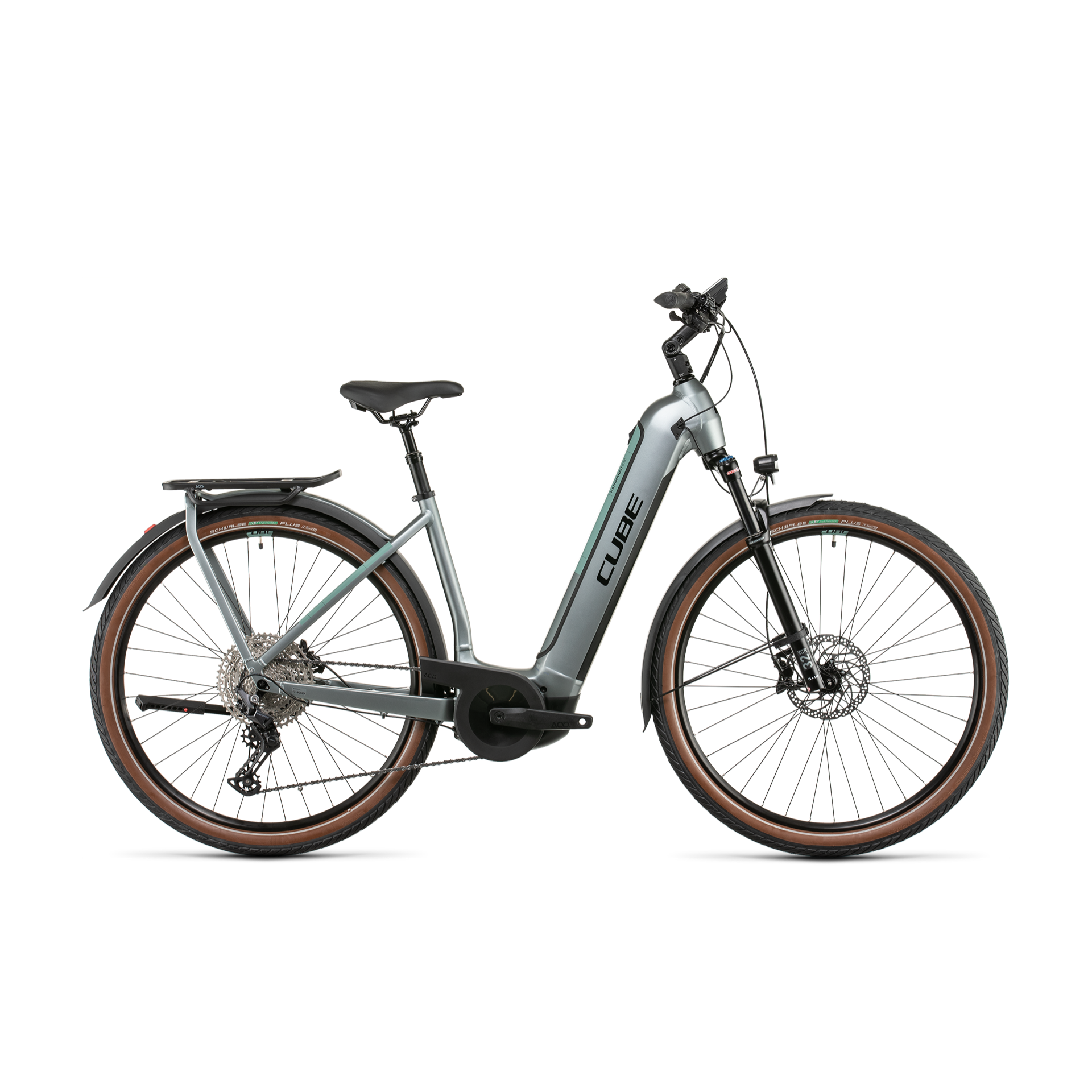 Cube Kathmandu Hybrid EXC EasyEntry Hybrid Bike 750 Silvergreen 'n' Black