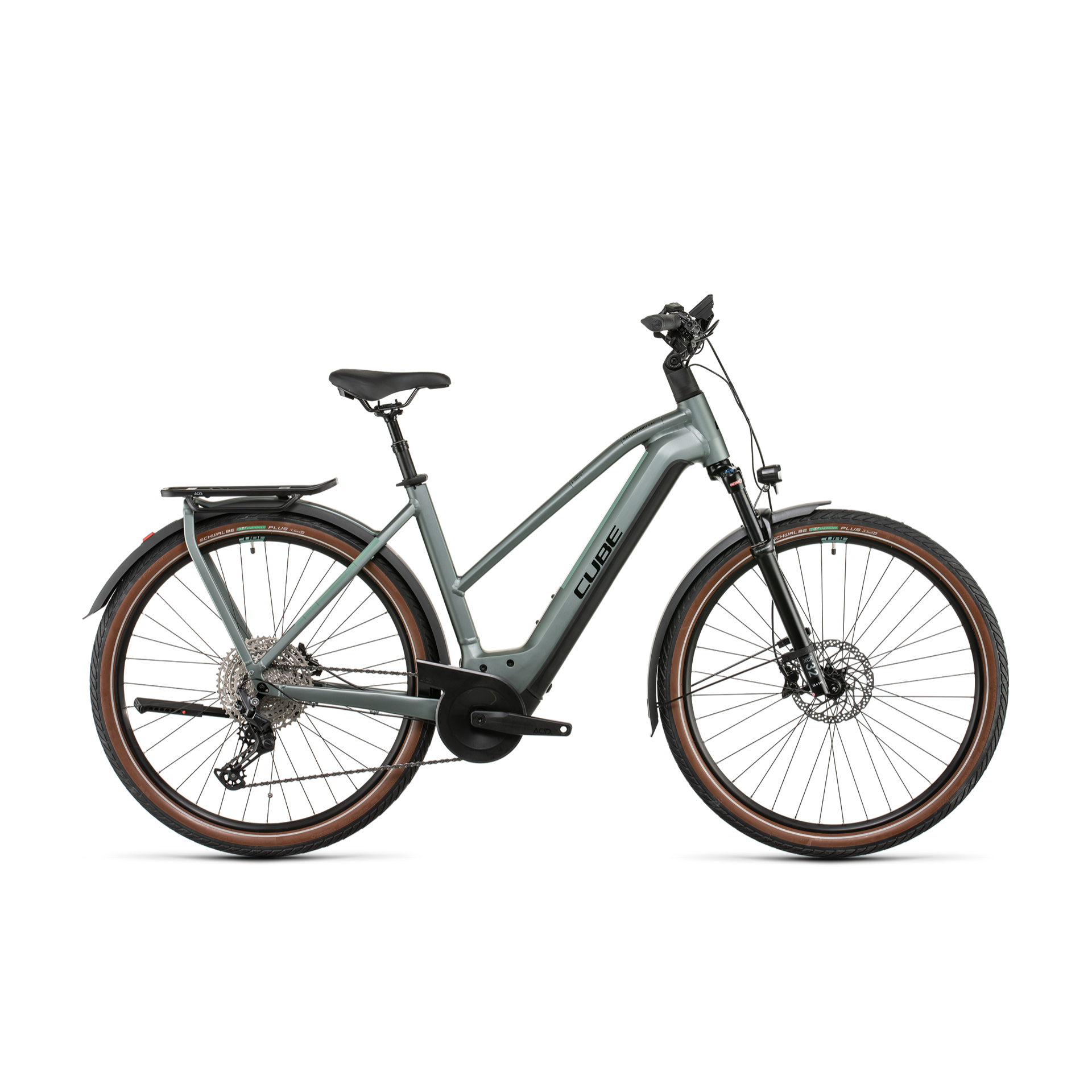 Cube Kathmandu Hybrid EXC 750 Trapeze Hybrid Bike Silvergreen 'n' Black
