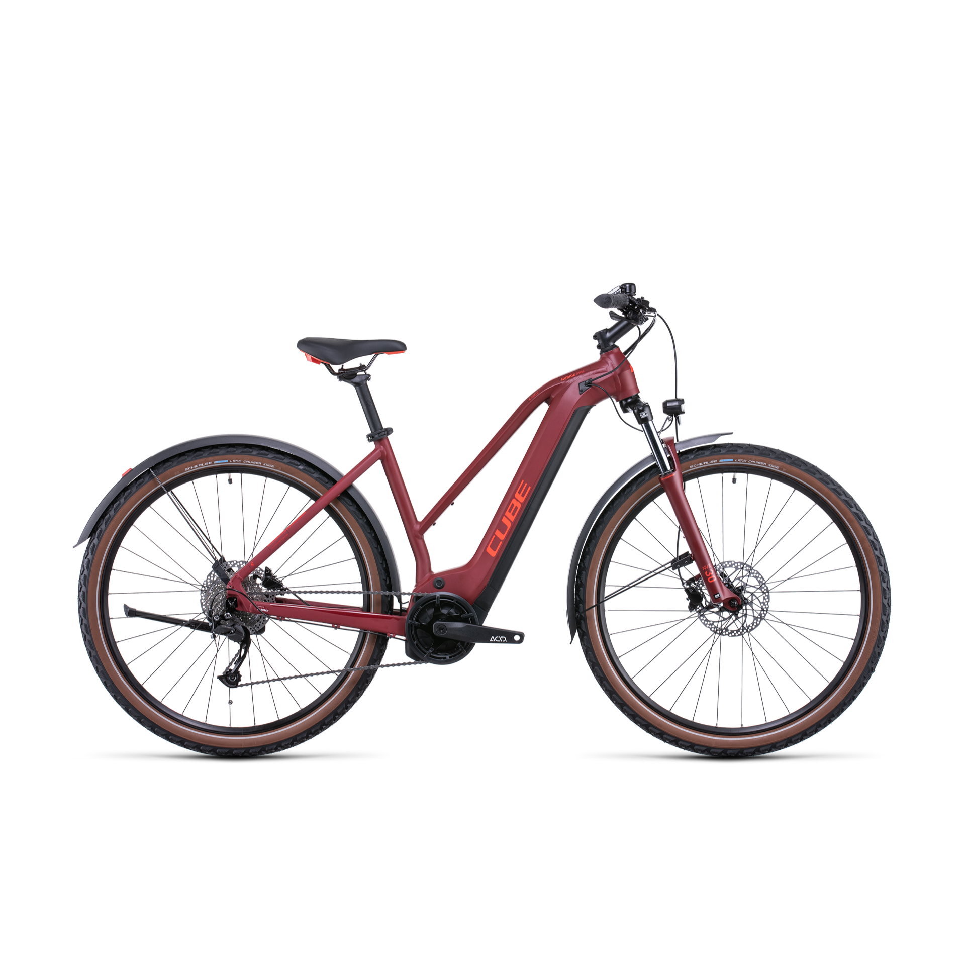 Cube Nuride Hybrid Performance 500 Allroad Trapeze Electric Hybrid Bike Dark Red 'n' Red