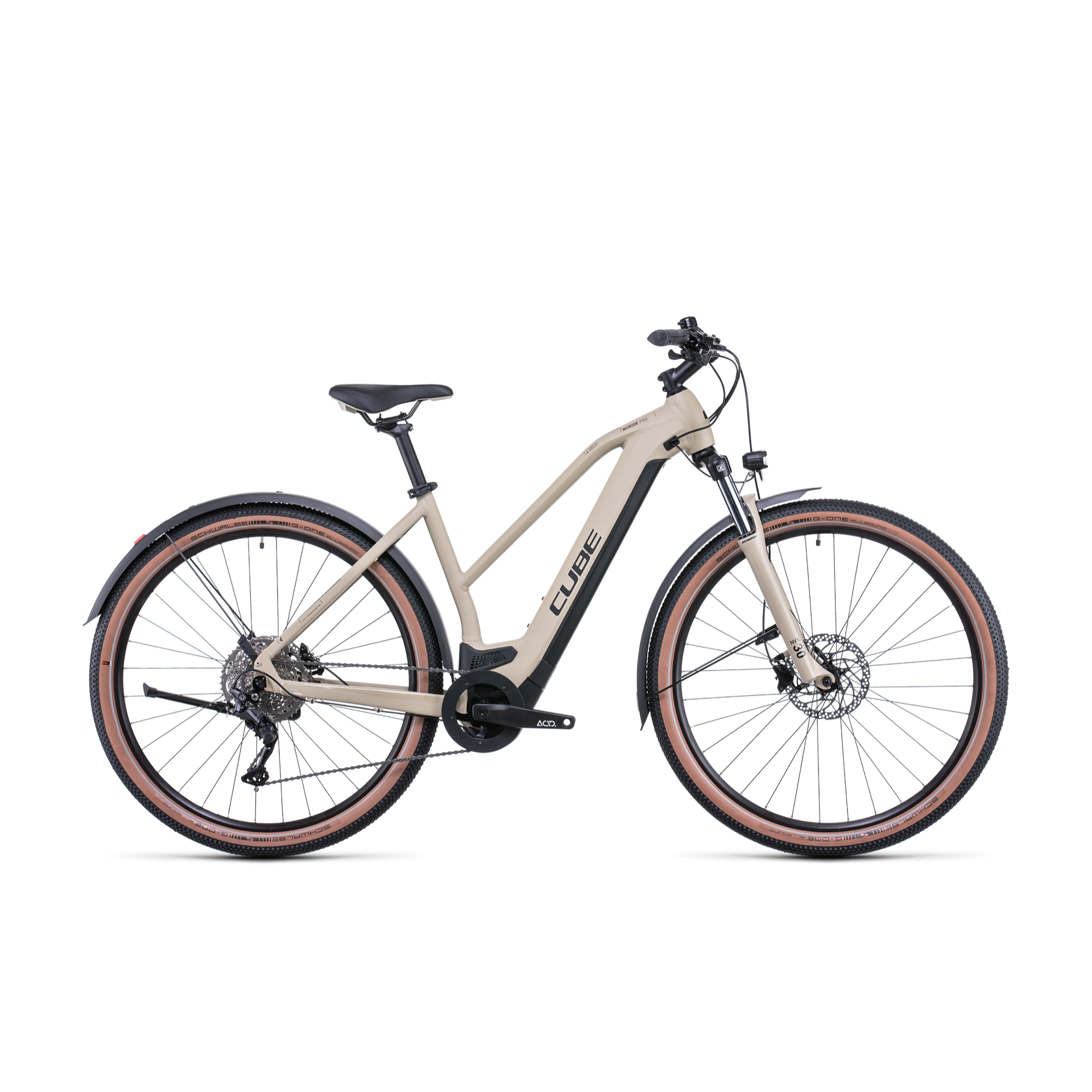 Cube Nuride Hybrid Pro 625 Allroad Trapeze Electric Hybrid Bike Desert 'n' Black