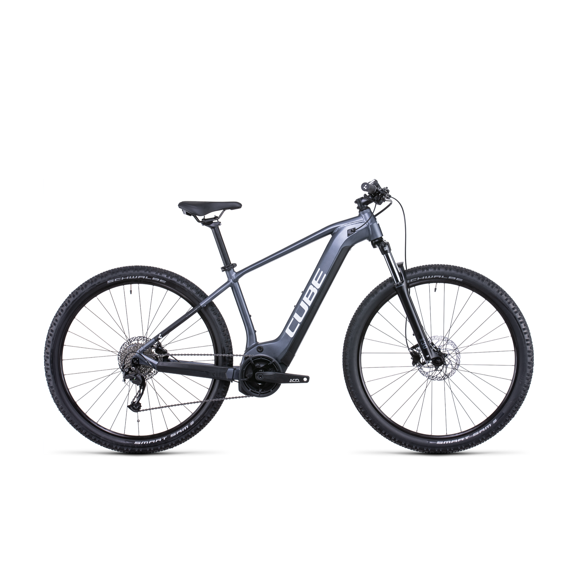 Cube Reaction Hybrid Performance 625 Electric Hardtail Mountain Bike Metallic Grey 'n' White