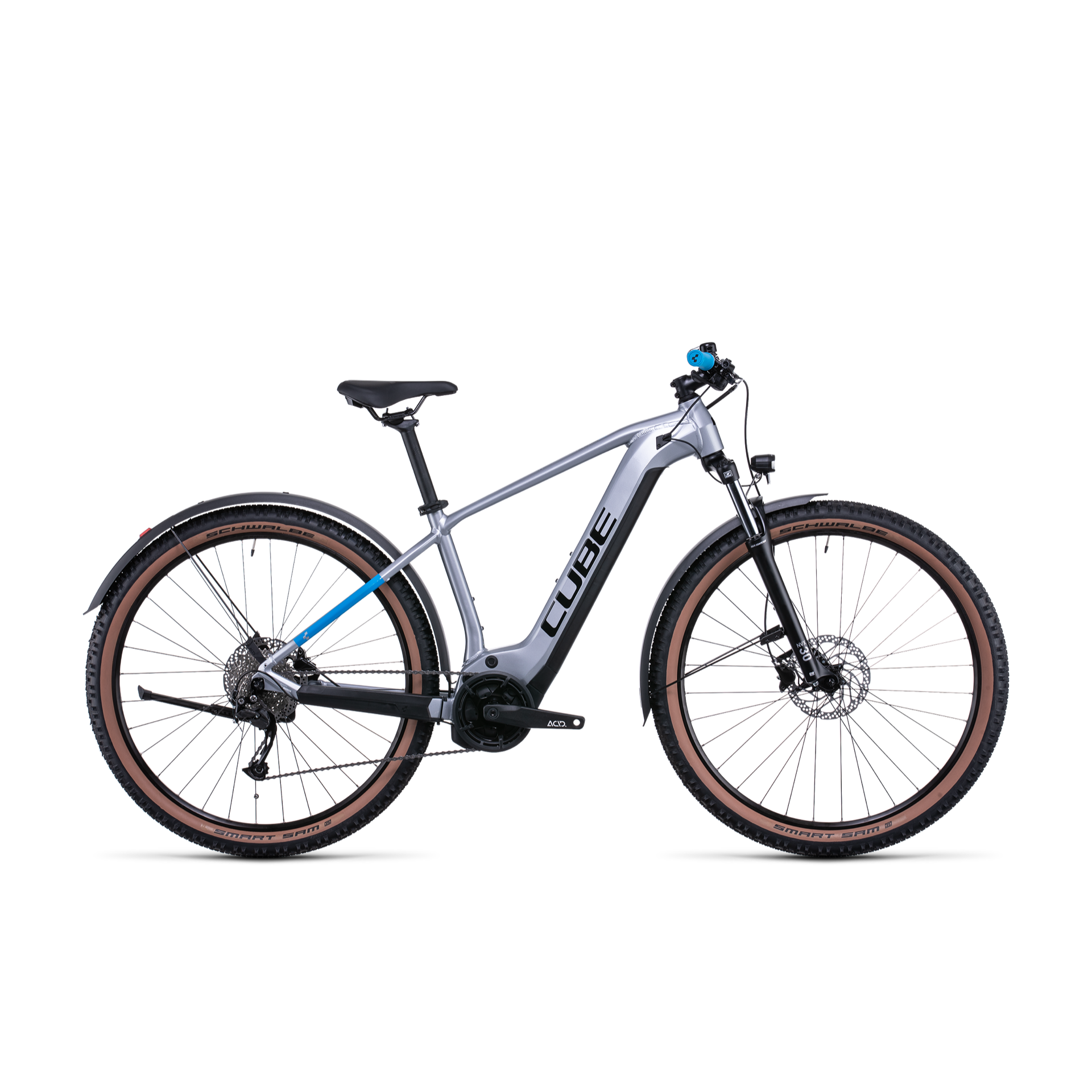 Cube Reaction Hybrid Performance 500 Allroad Electric Hardtail Mountain Bike Metallic Polar Silver 'n' Blue
