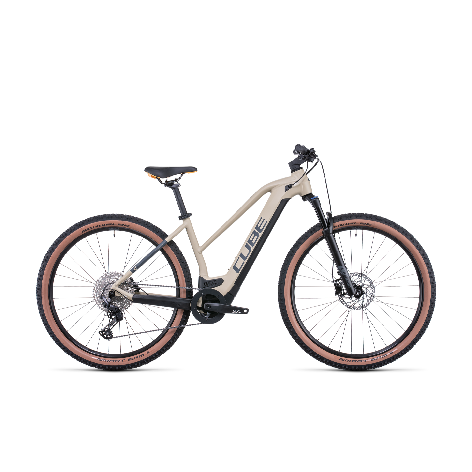 Cube Reaction Hybrid Pro 500 Trapeze Electric Hardtail Mountain Bike Desert 'n' Orange