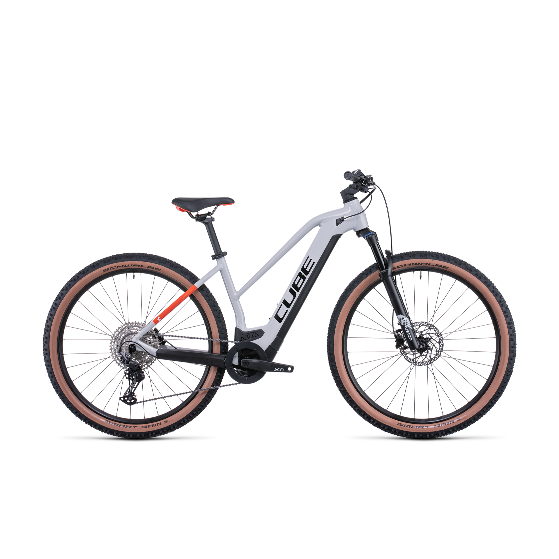 Cube Reaction Hybrid Pro 500 Trapeze Electric Hardtail Mountain Bike Grey 'n' Red