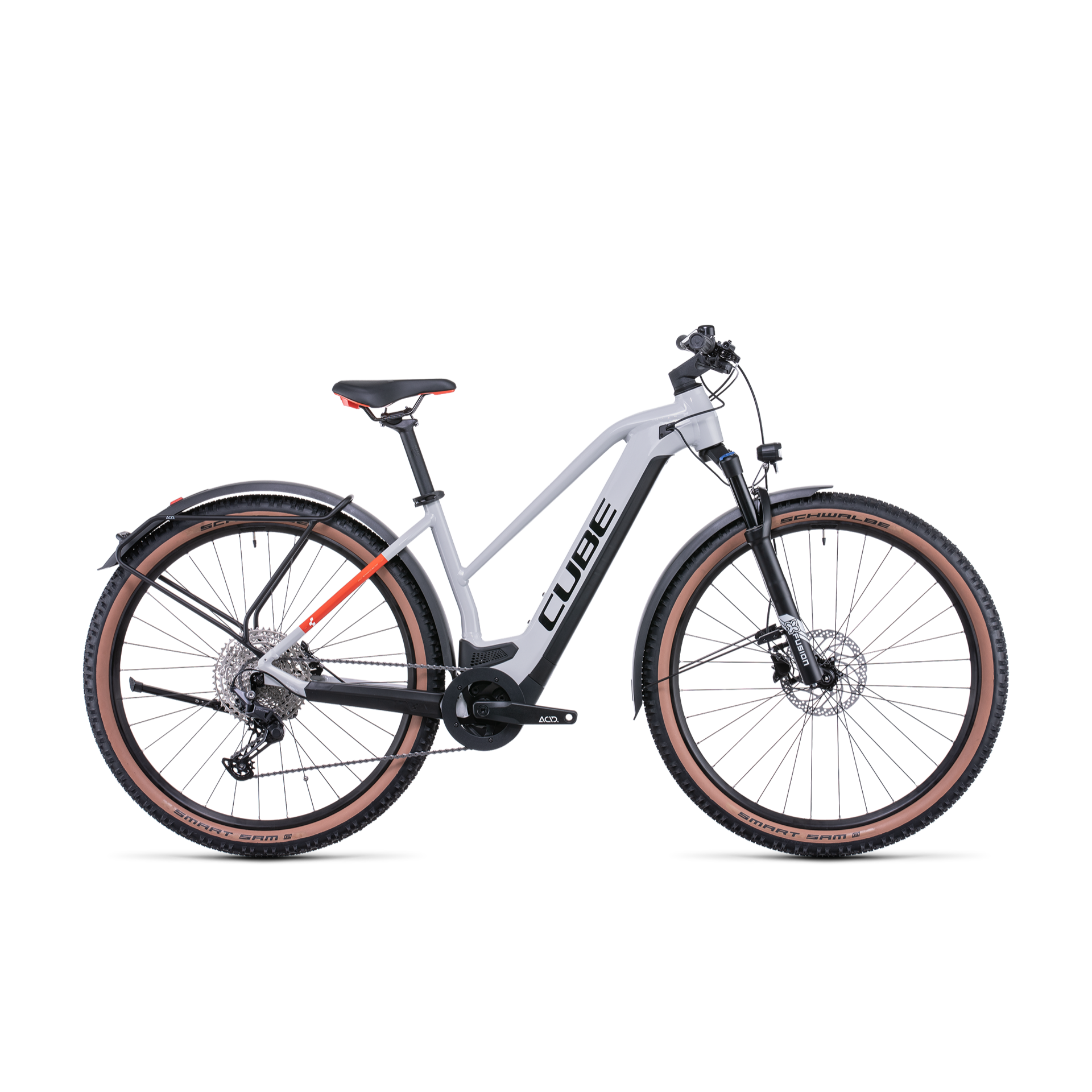 Cube Reaction Hybrid Pro 625 Allroad Trapeze Electric Hardtail Mountain Bike Grey 'n' Rd