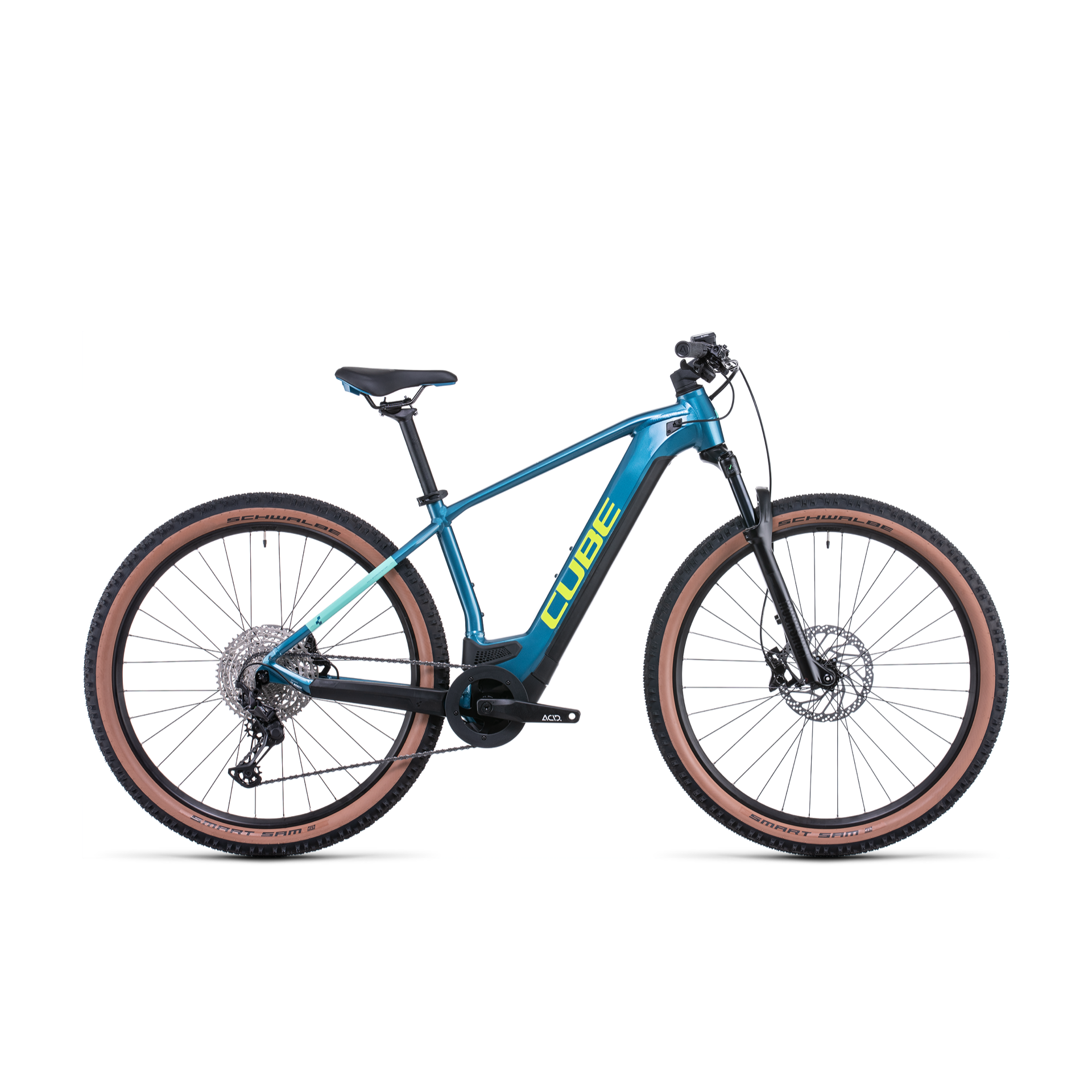 Cube Reaction Hybrid Race 625 Electric Hardtail Mountain Bike Blue 'n' Lime