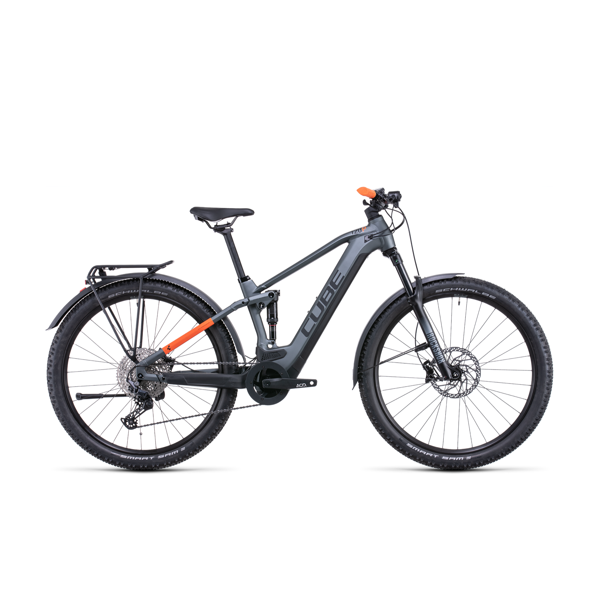 Cube Stereo Hybrid 120 Pro All Road 625 Dual Suspension Mountain Bike Grey 'n' Orange
