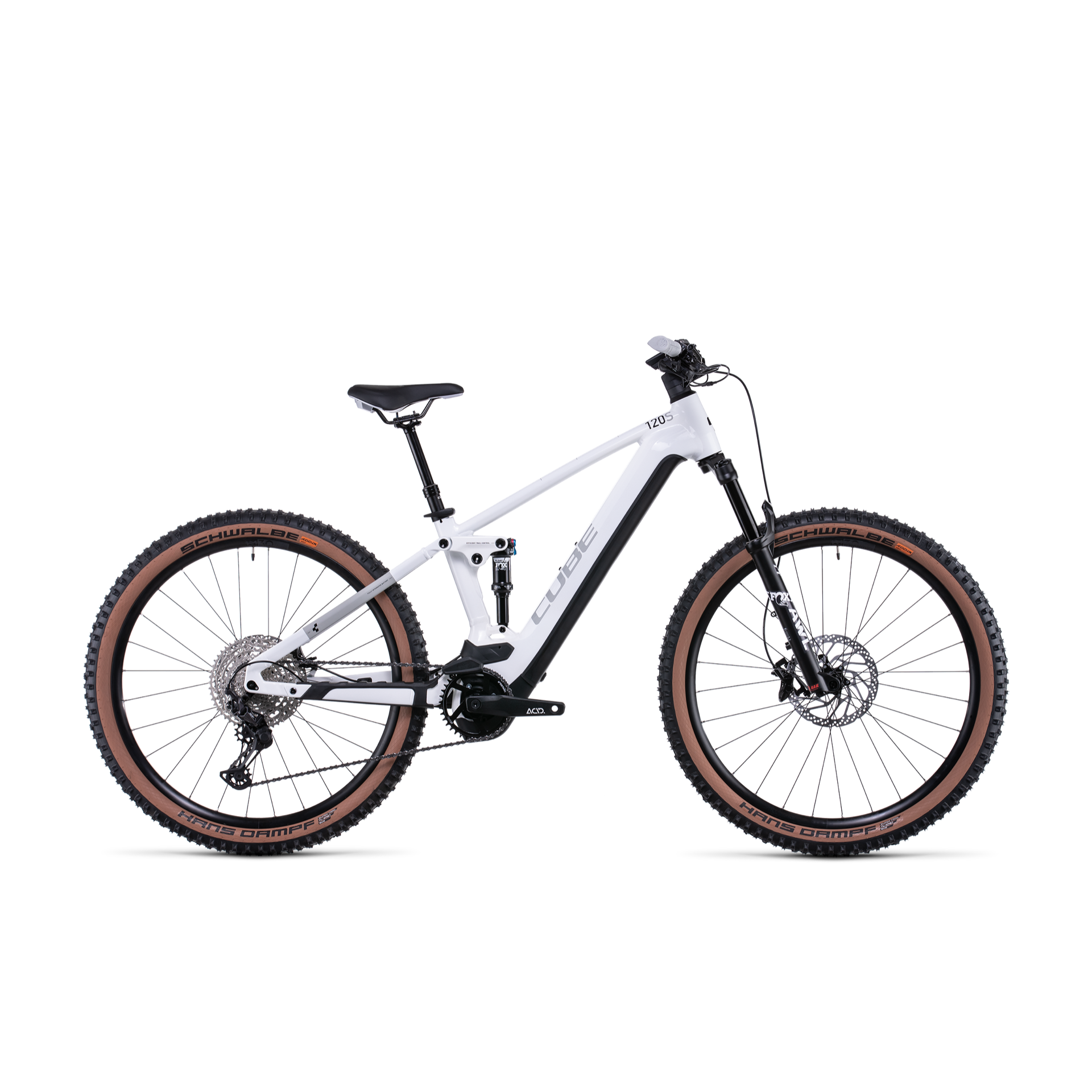 Cube Stereo Hybrid 120 SL 750 Electric Dual Suspension Mountain Bike White 'n' Grey