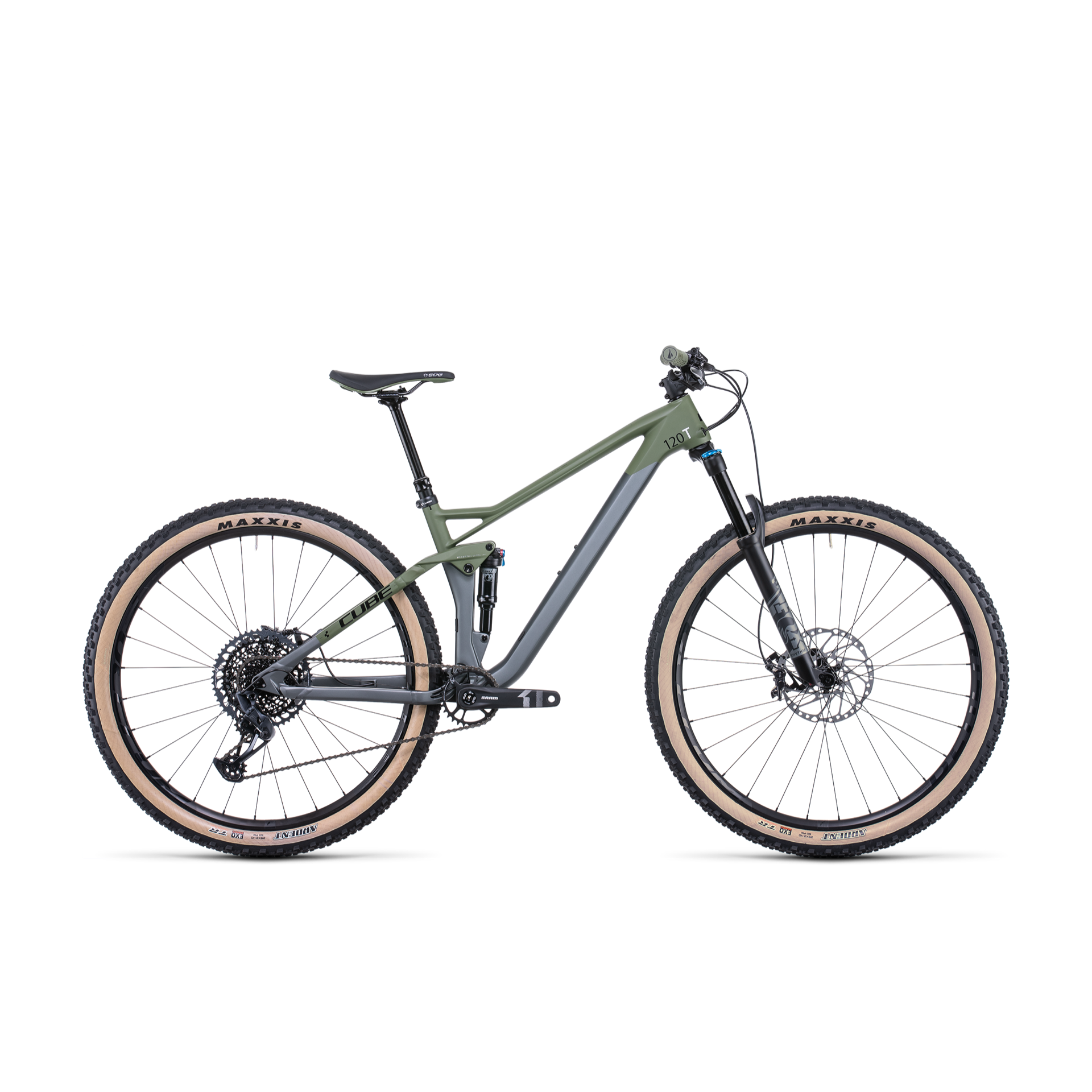 Cube Stereo 120 HPC TM 29'' Dual Suspension Mountain Bike Flashgrey Olive