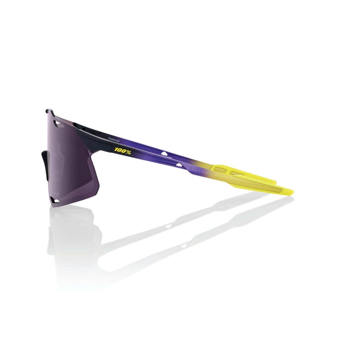 100% Hypercraft Sunglasses Metallic Digital Brights with Purple Lens