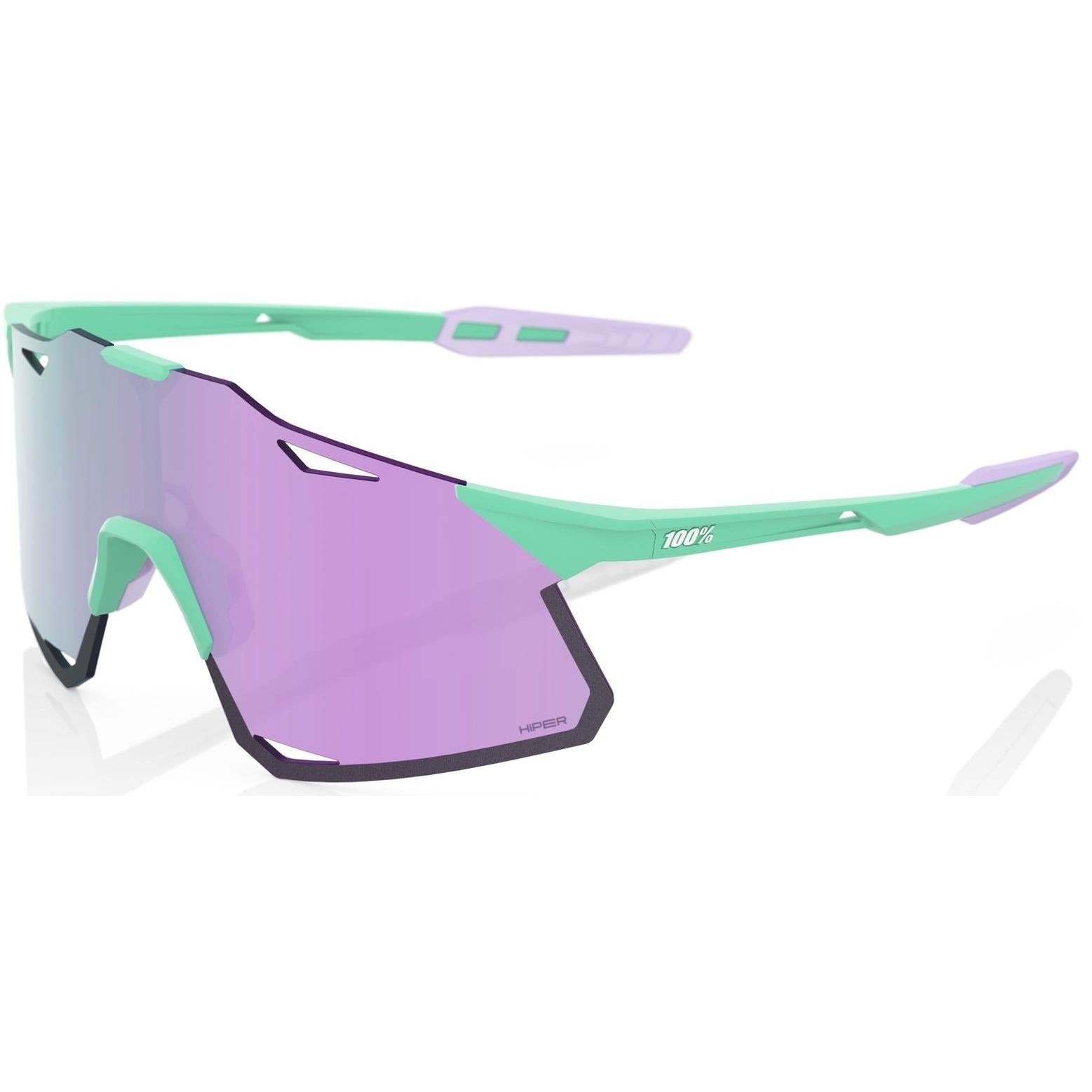 100% Hypercraft Sunglasses Soft Tact Mint - HiPER Lavender Mirror Lens