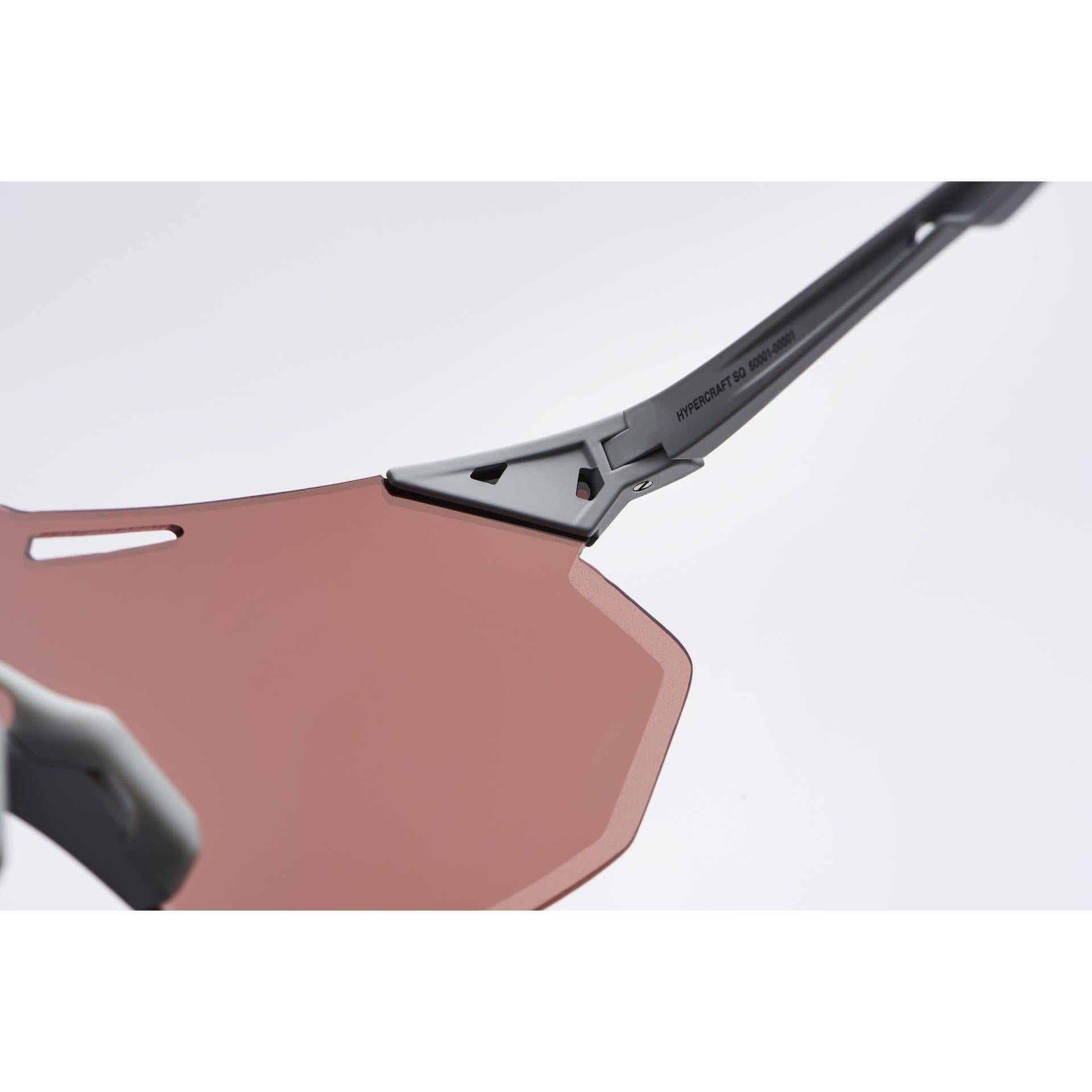 100% Hypercraft SQ Sunglasses Matte Stone Grey/Crimson Silver
