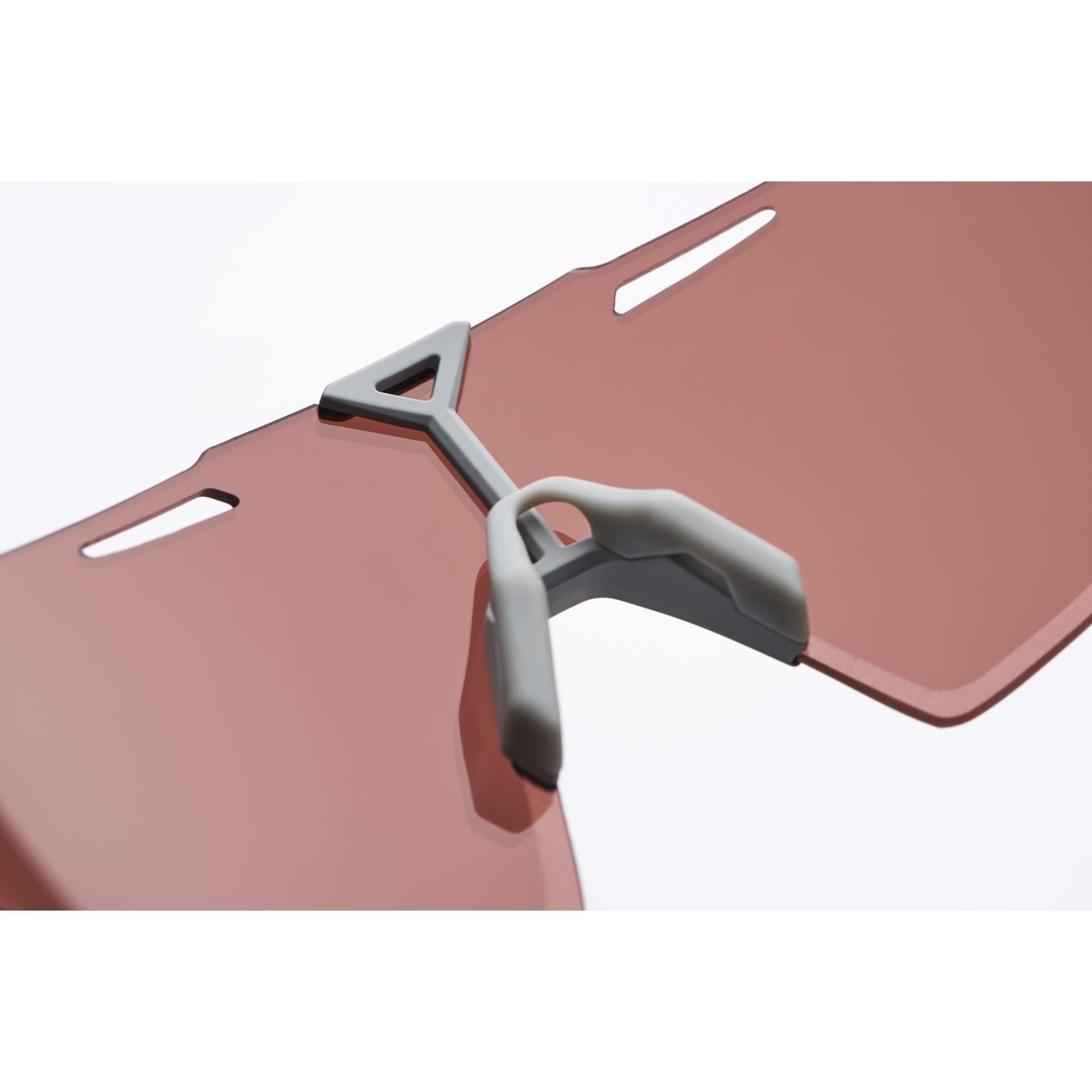 100% Hypercraft SQ Sunglasses Matte Stone Grey/Crimson Silver