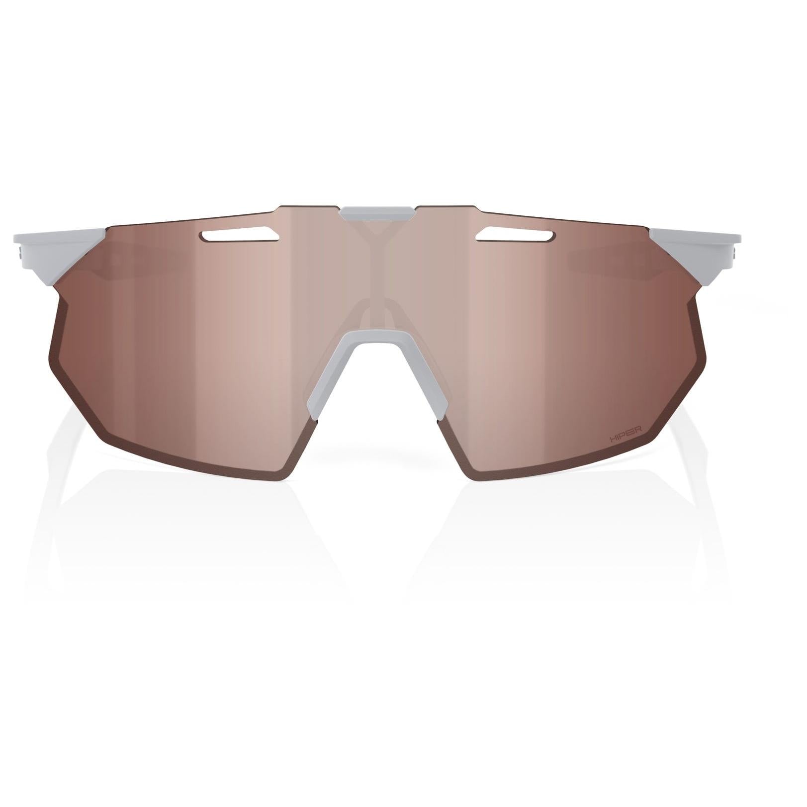 100% Hypercraft SQ Sunglasses Matte Stone Grey/Crimson Silver