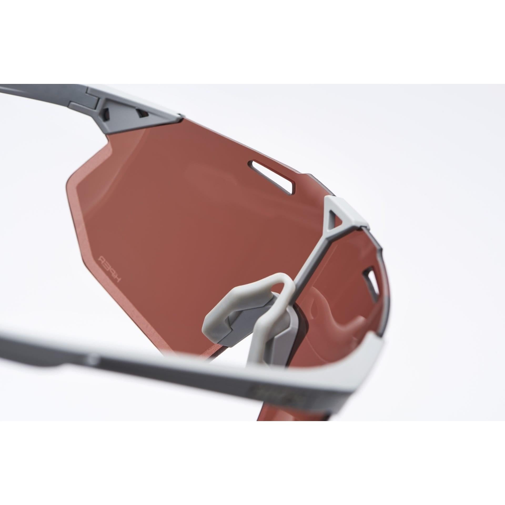 100% Hypercraft SQ Sunglasses Matte Stone Grey/Crimson Silver