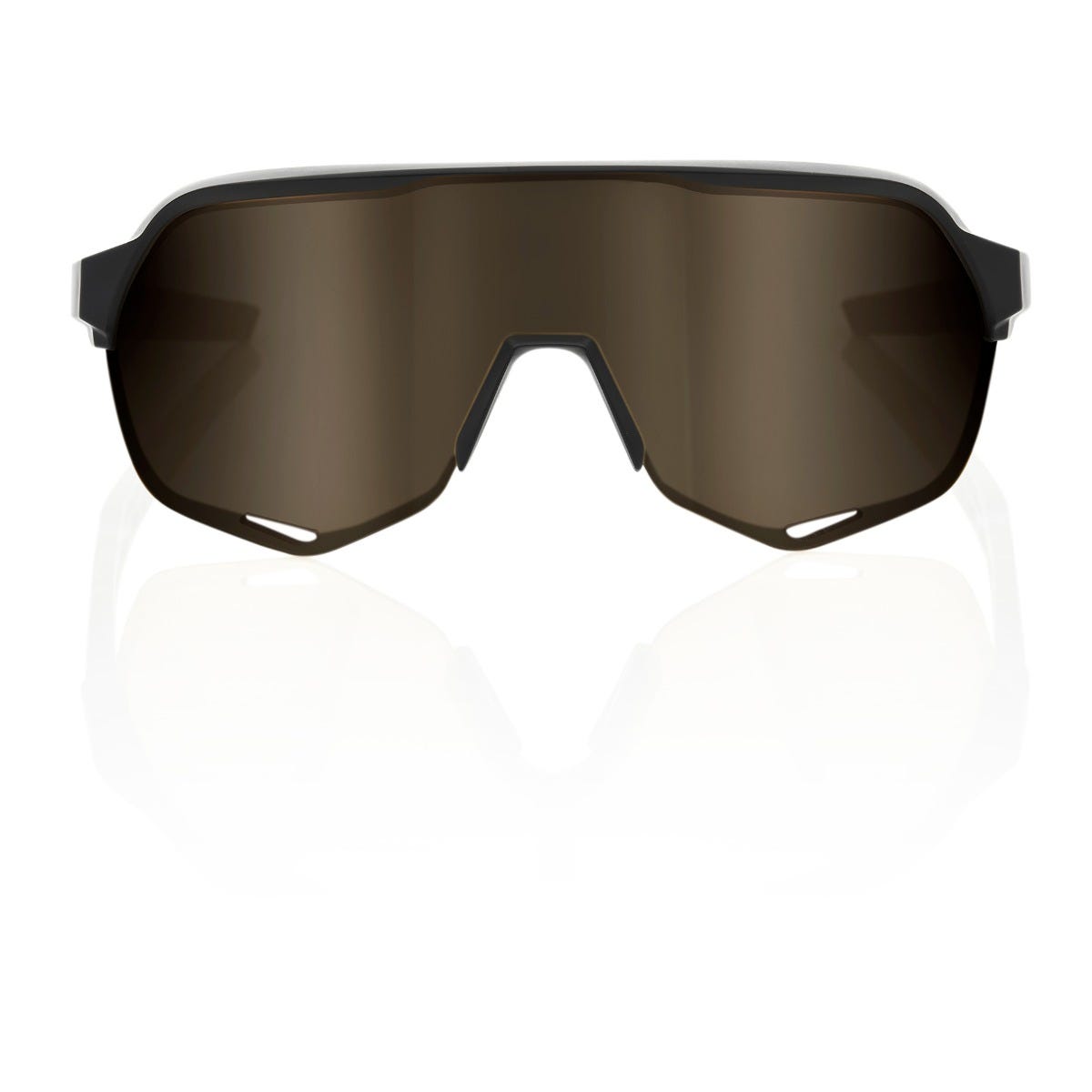 100% S2 Soft Tact Sunglasses Matte Black with Gold Mirror Lens