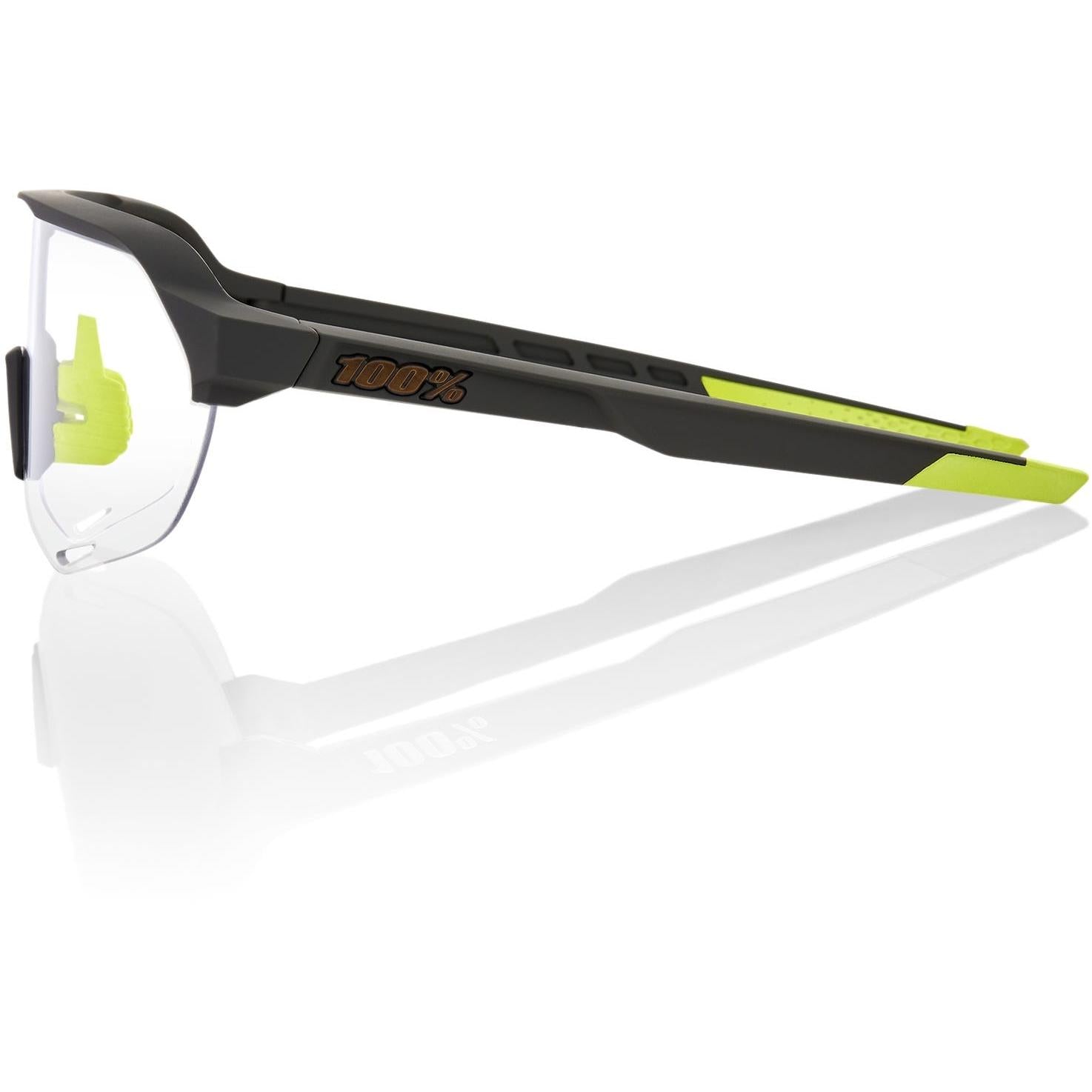 100% S2 Sunglasses Soft Tact Cool Grey with Photochromic Lens