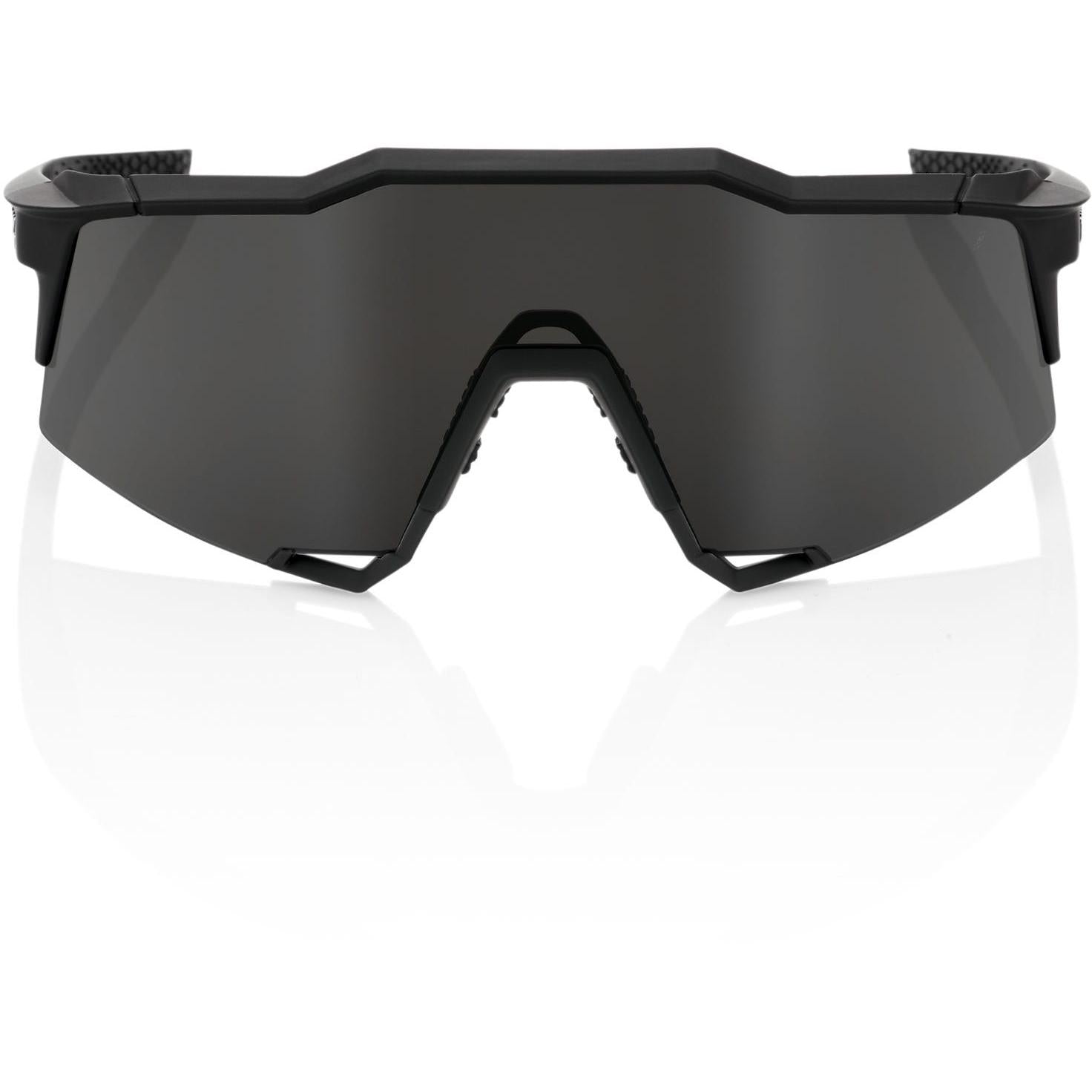 100% Speedcraft Sunglasses Soft Tact Black with Smoke Lens