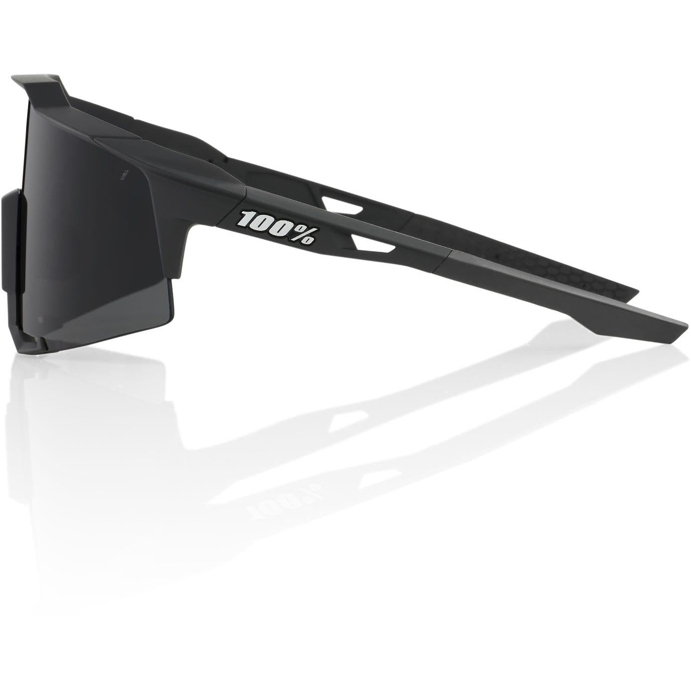 100% Speedcraft Sunglasses Soft Tact Black with Smoke Lens
