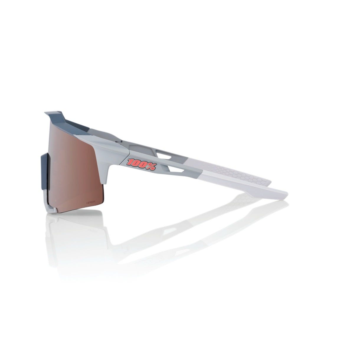 100% Speedcraft Sunglasses Stone Grey with HiPER Crimson Lens