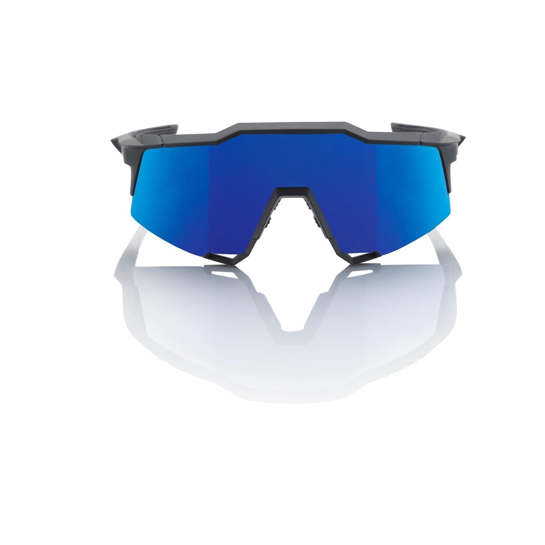 100% Speedcraft Sunglasses Matte Black with HiPER Blue Lens