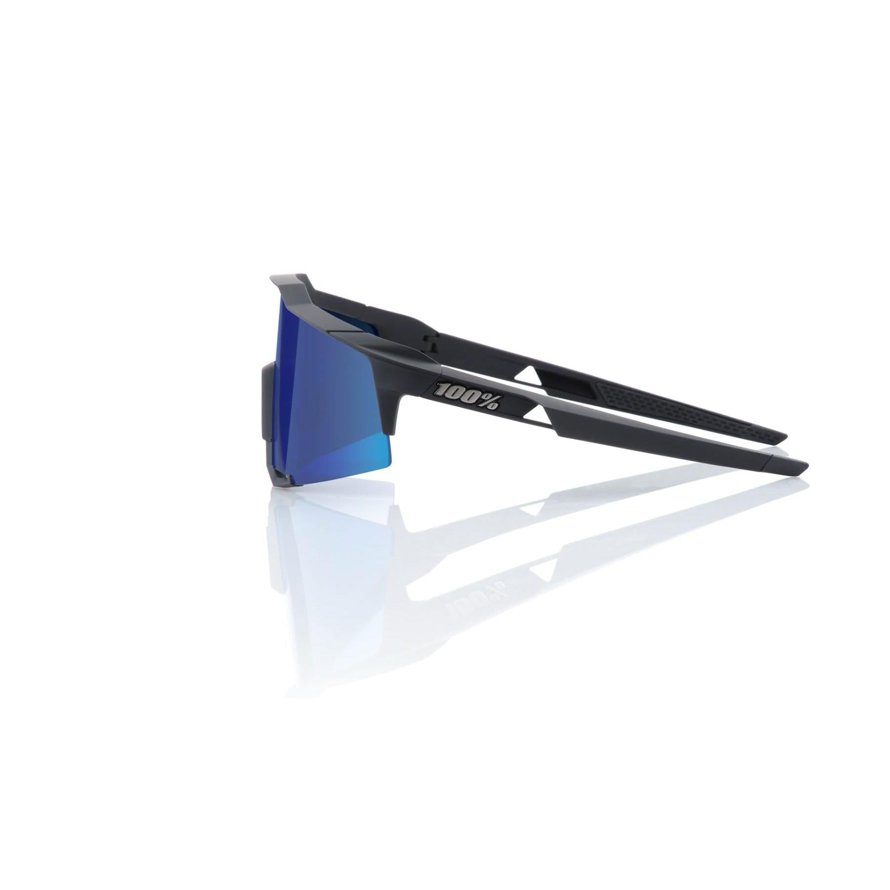 100% Speedcraft Sunglasses Matte Black with HiPER Blue Lens