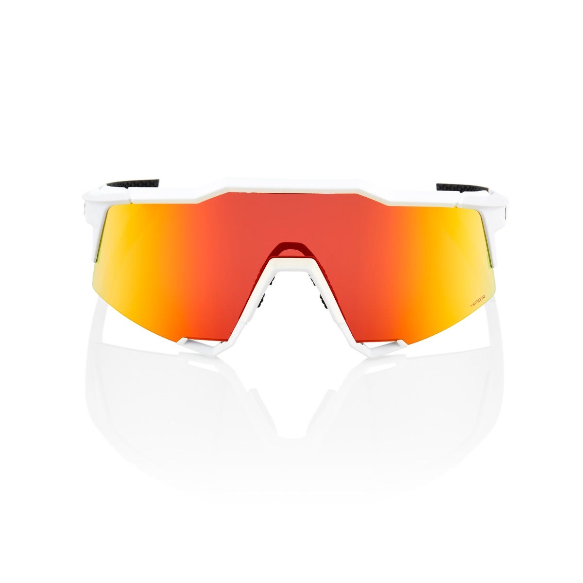 100% Speedcraft Soft Tact Sunglasses Off White with HiPER Red Lens