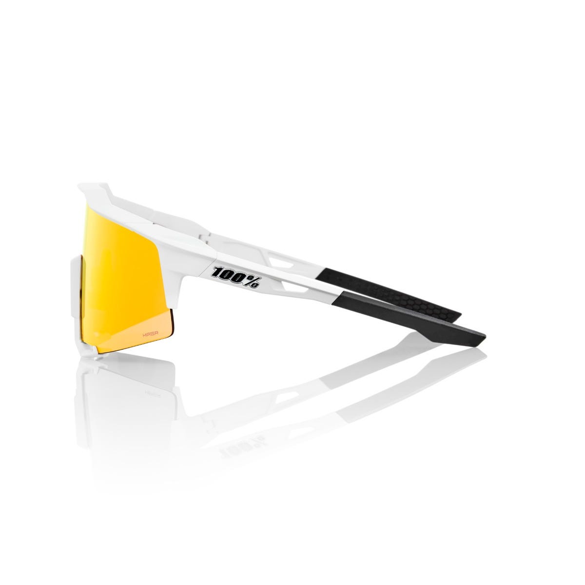 100% Speedcraft Soft Tact Sunglasses Off White with HiPER Red Lens