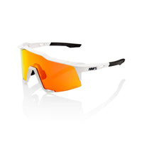 100% Speedcraft Soft Tact Sunglasses Off White with HiPER Red Lens