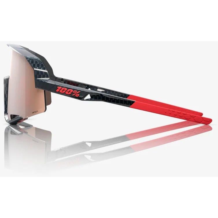 100% Slendale Sunglasses Gloss Carbon Fiber with HiPER Crimson/Silver Mirror Lens