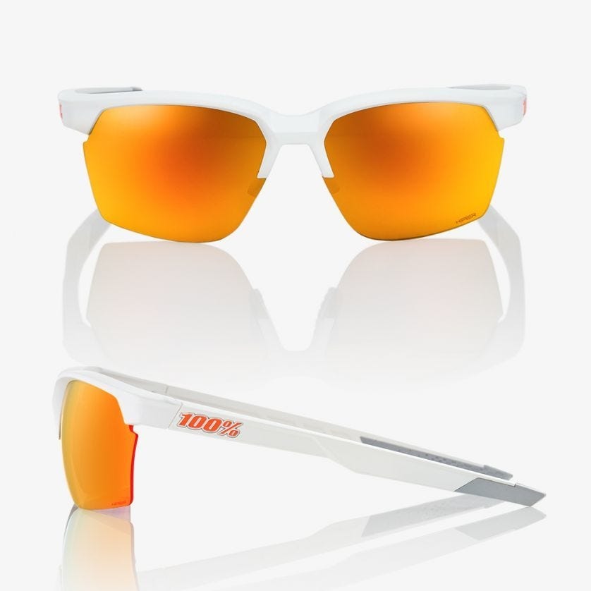 100% Sportcoupe White with HiPER Red Multilayer Mirror Lens