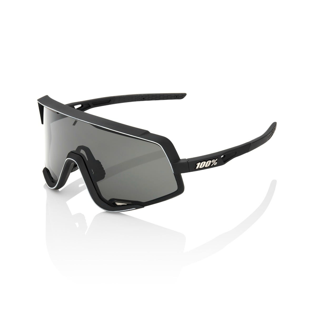 100% Glendale Sunglasses Soft Tact Black with Smoke Lens