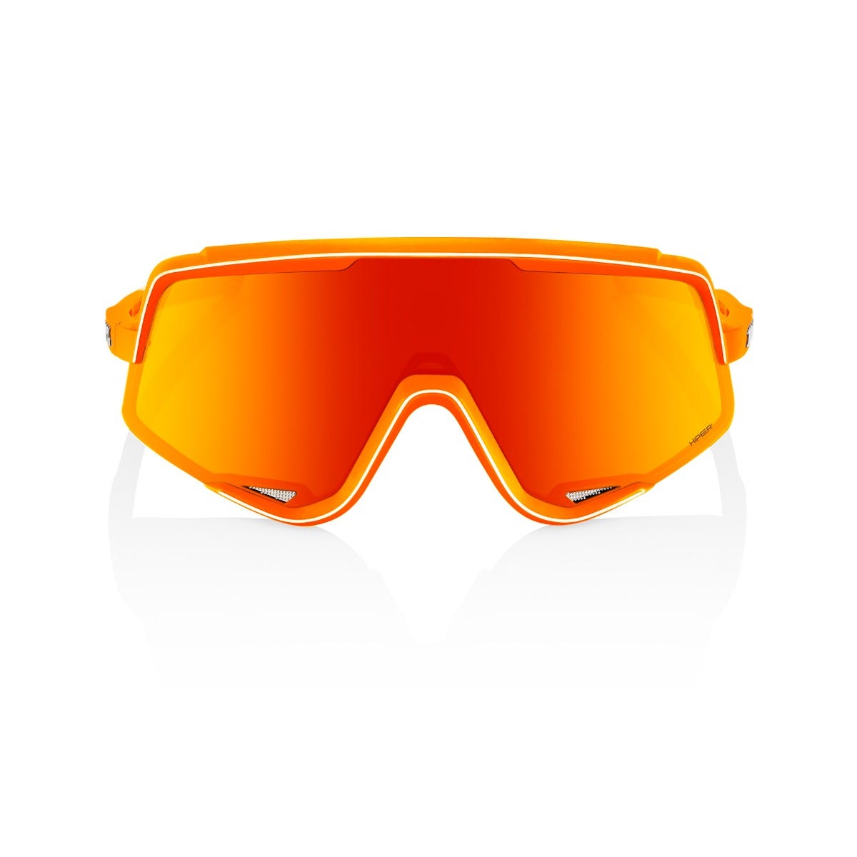 100% Glendale Sunglasses Soft Tact Neon Orange with HiPER Red Lens