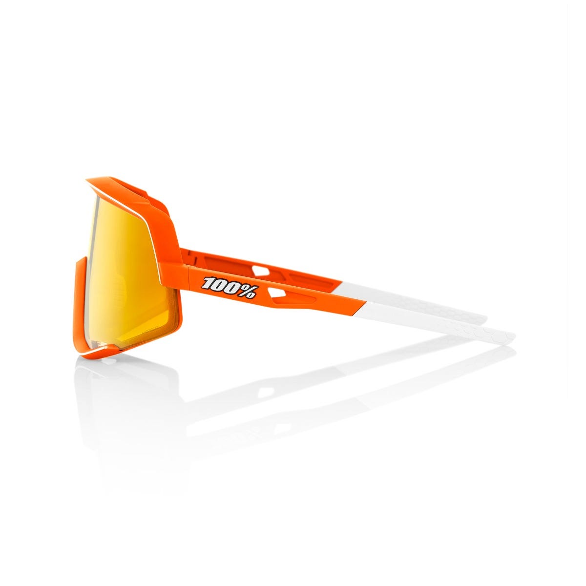 100% Glendale Sunglasses Soft Tact Neon Orange with HiPER Red Lens