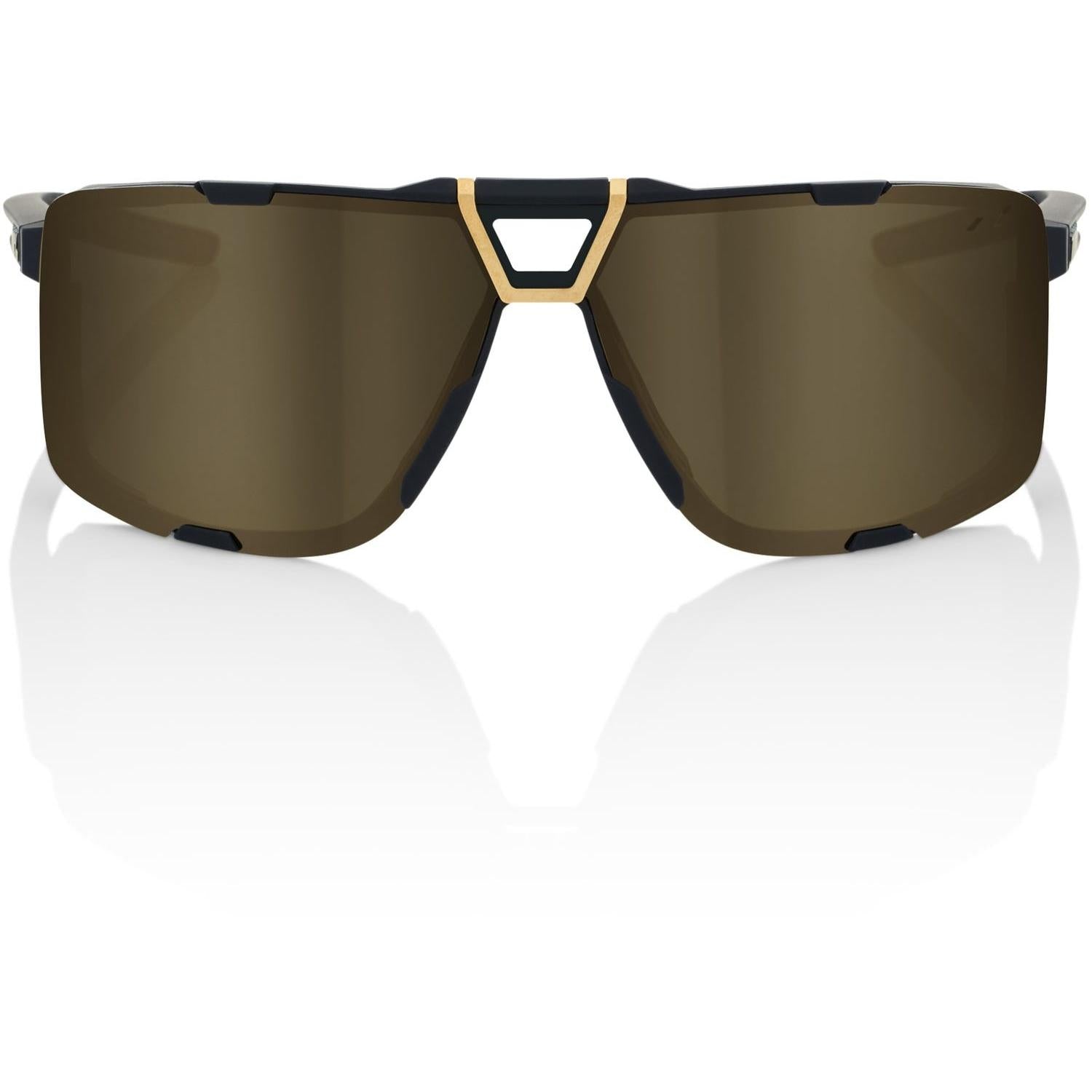 100% Eastcraft Sunglasses Soft Tact Black with Soft Gold Mirror Lens