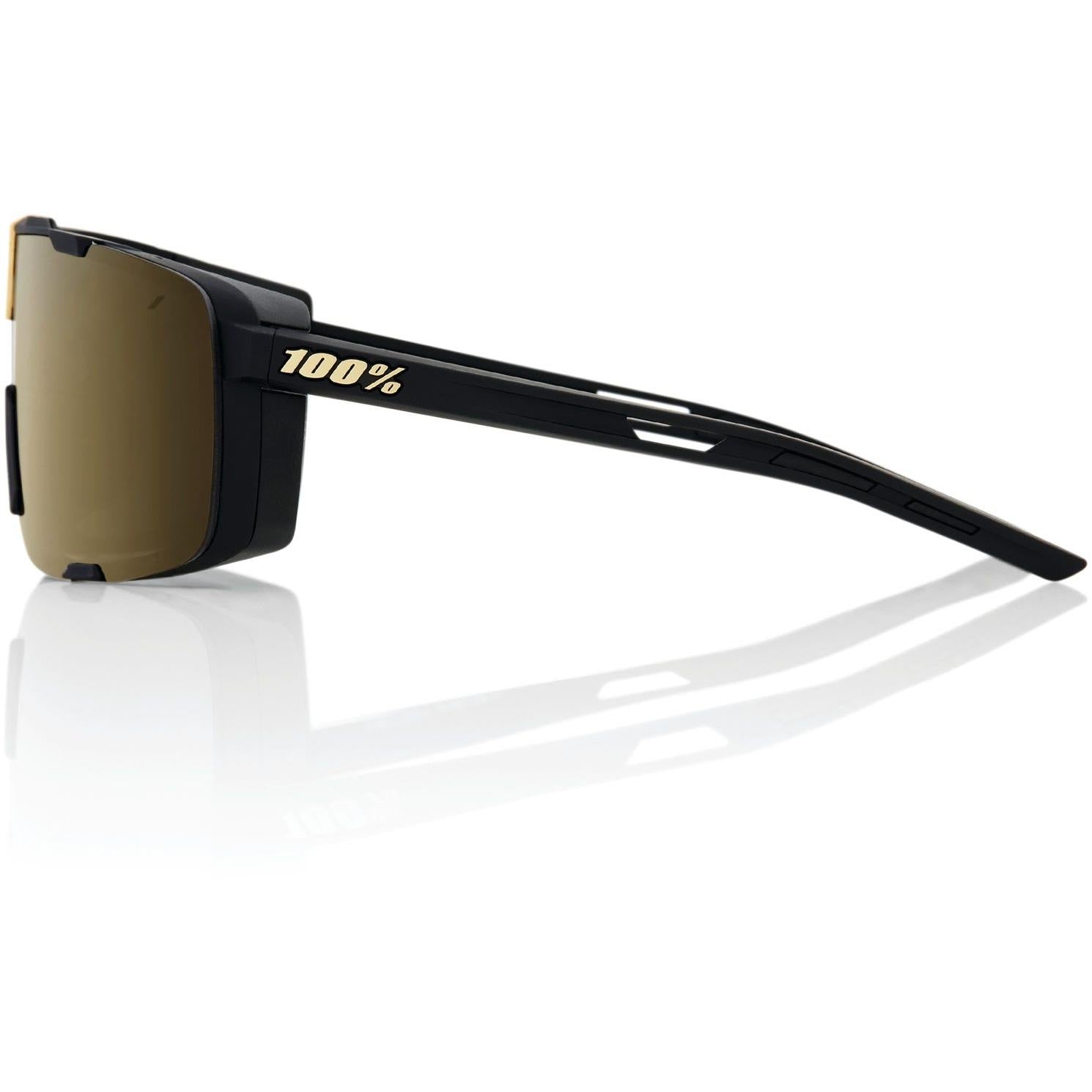 100% Eastcraft Sunglasses Soft Tact Black with Soft Gold Mirror Lens