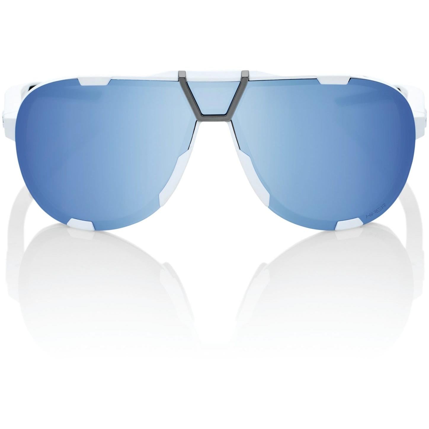100% Westcraft Sunglasses Soft Tact White with HiPER Blue Lens