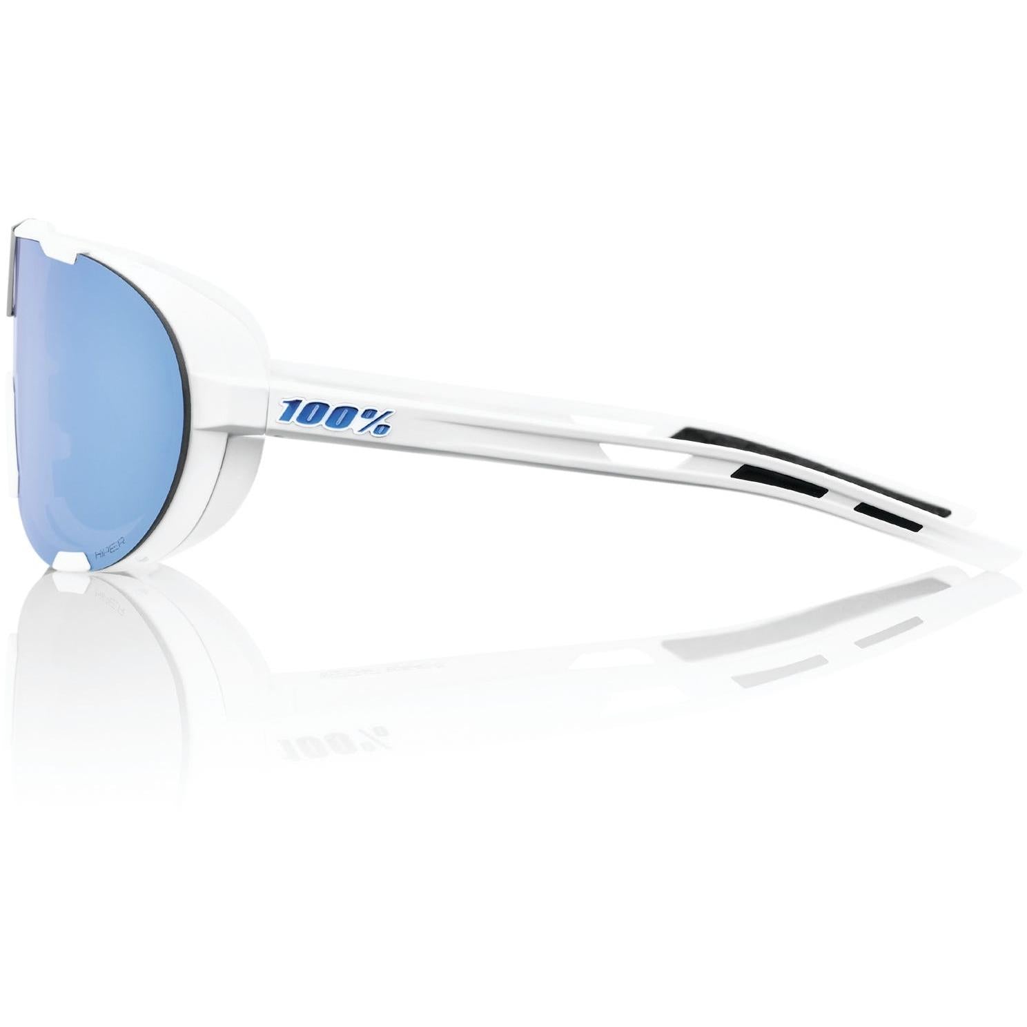 100% Westcraft Sunglasses Soft Tact White with HiPER Blue Lens