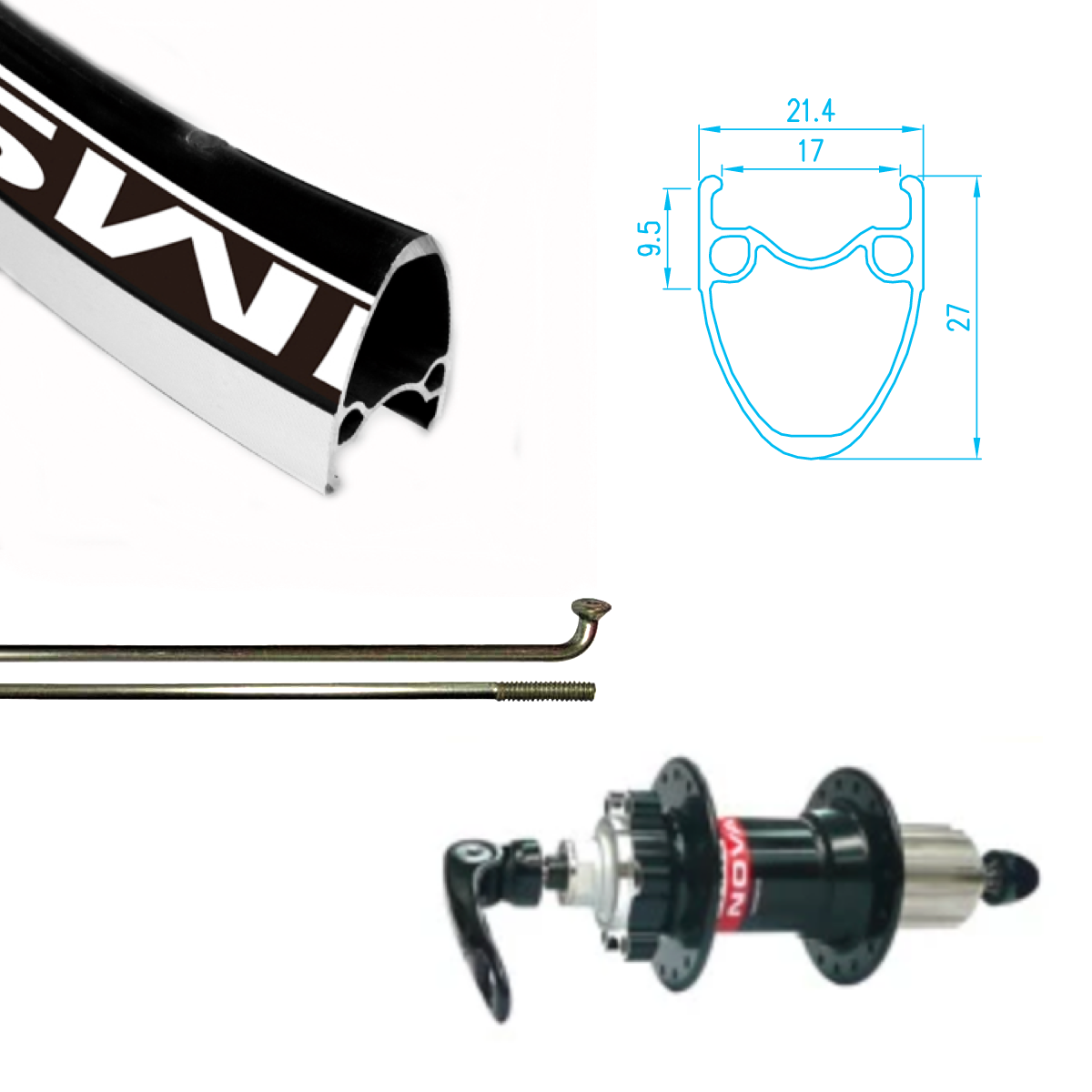 Alex Rim AT-510 700c QR Rear Wheel