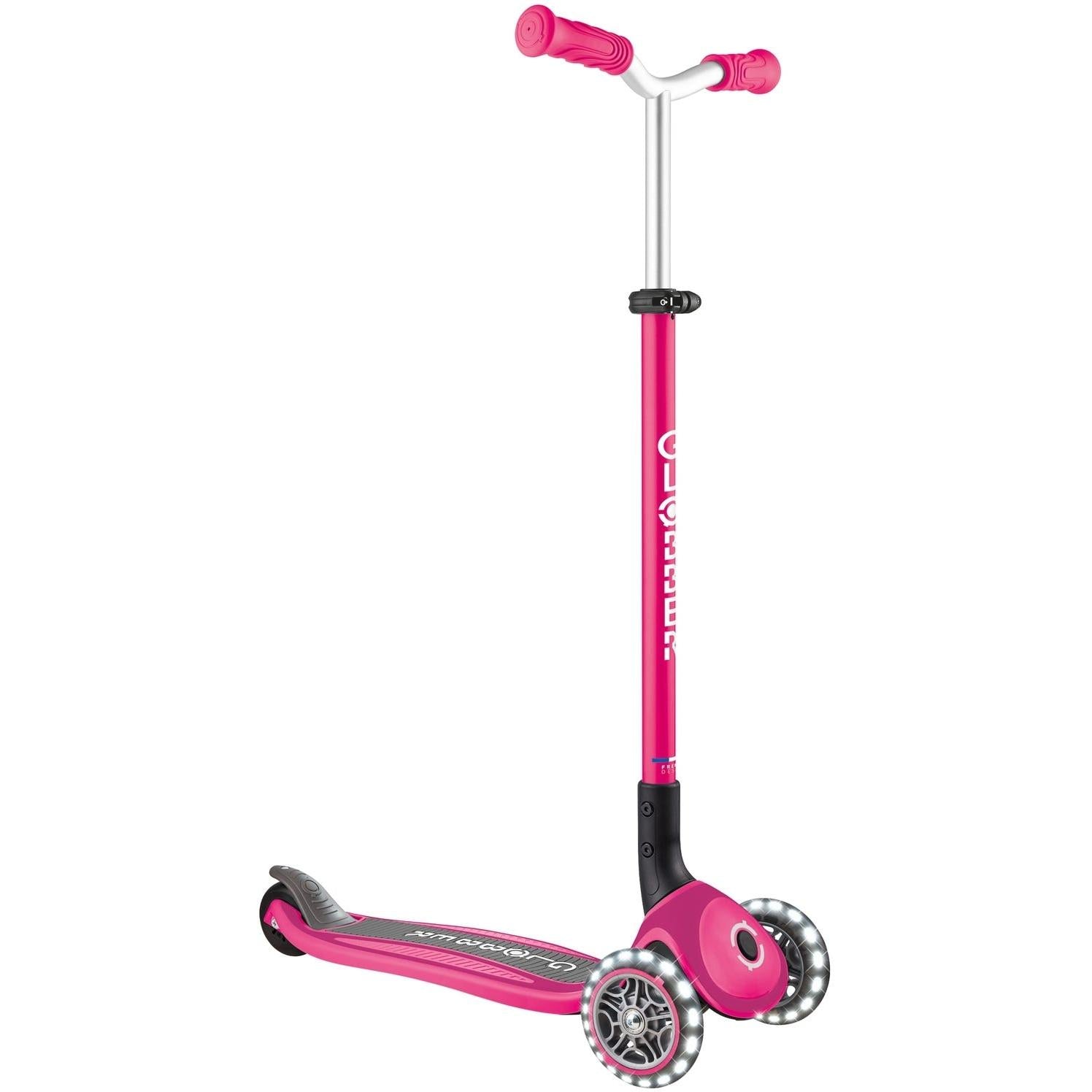 Globber Master w/ Lights 3-Wheel Kids Scooter Pink