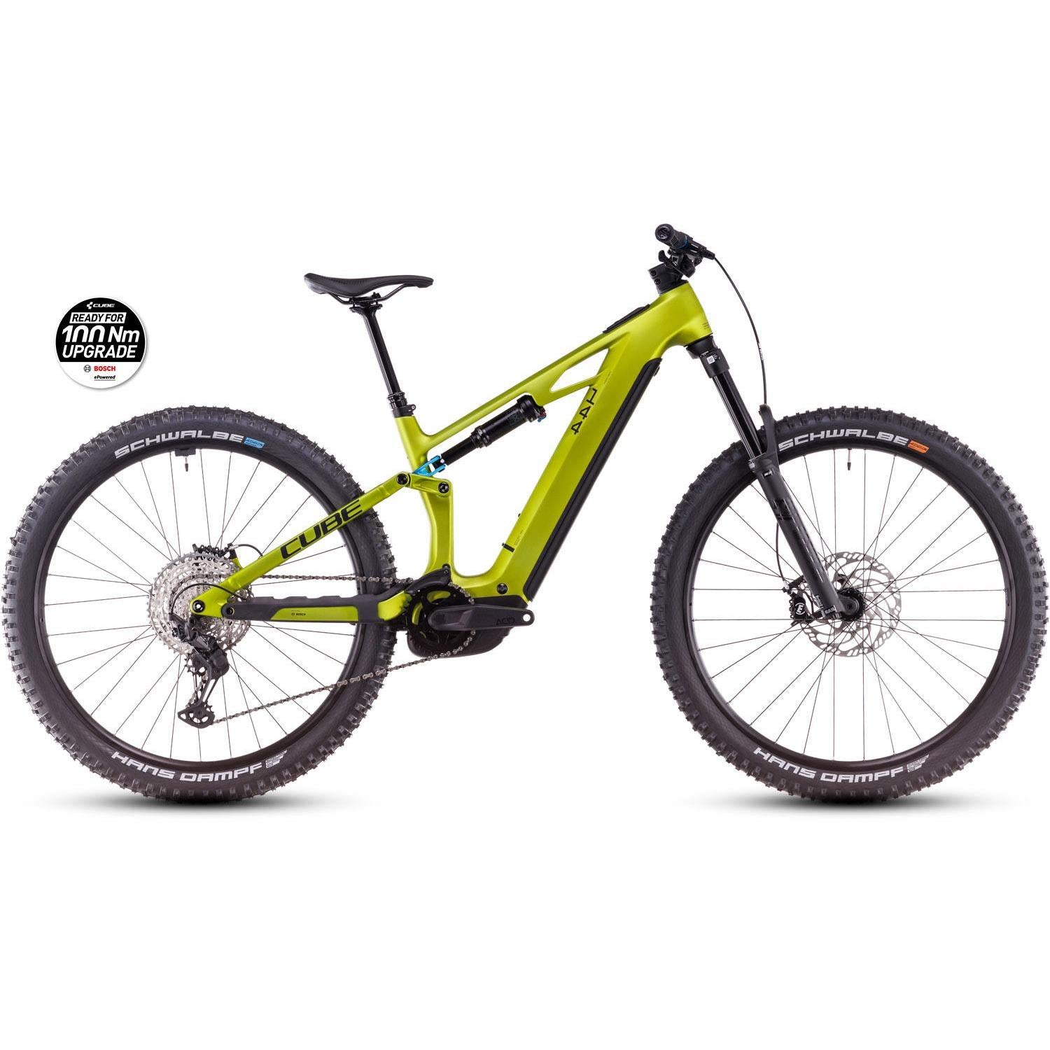 Cube Stereo Hybrid ONE44 HPC Race 800 Electric Enduro Bike Flashlime'n'Blue