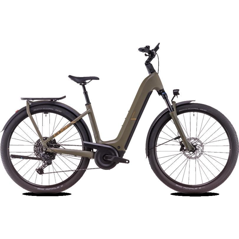 Cube Kathmandu Hybrid Pro 800 Easy-Entry Electric Hybrid Bike Dusty Olive'n'Gold