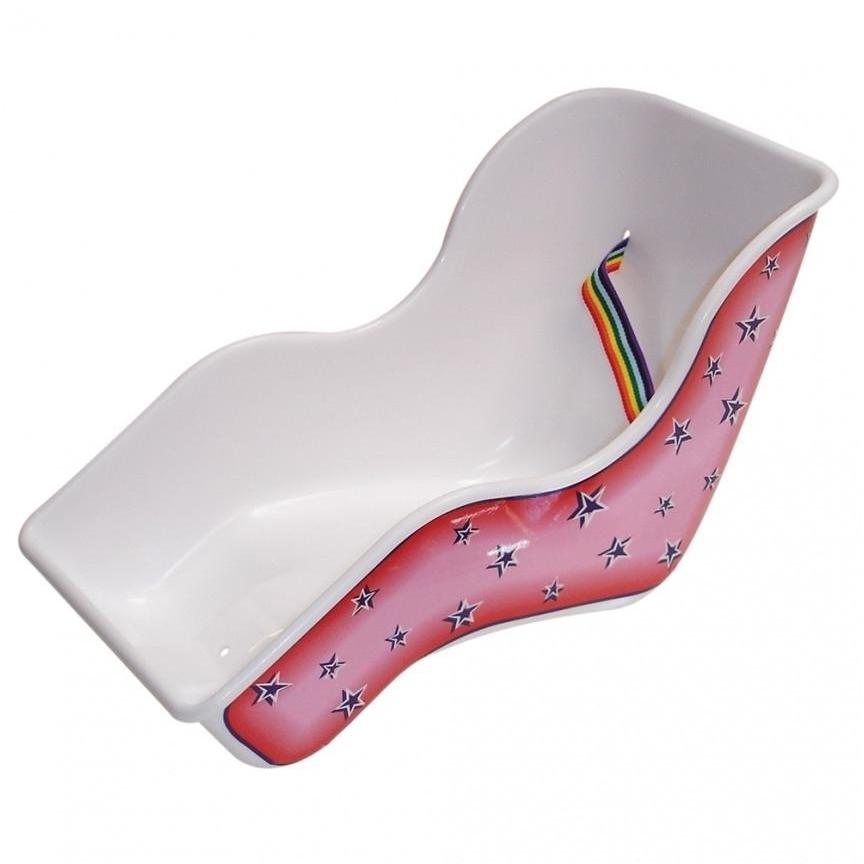 BPW Doll Seat with Metal Bracket Fitting Pink/White