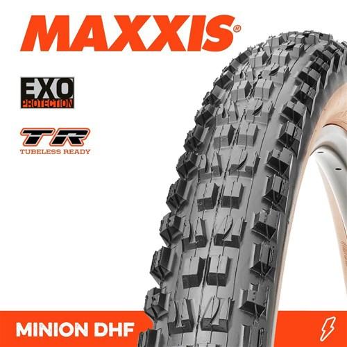 Maxxis Minion DHF TLR Folding MTB Tyre 60TPI 27.5 x 2.30'' Tanwall