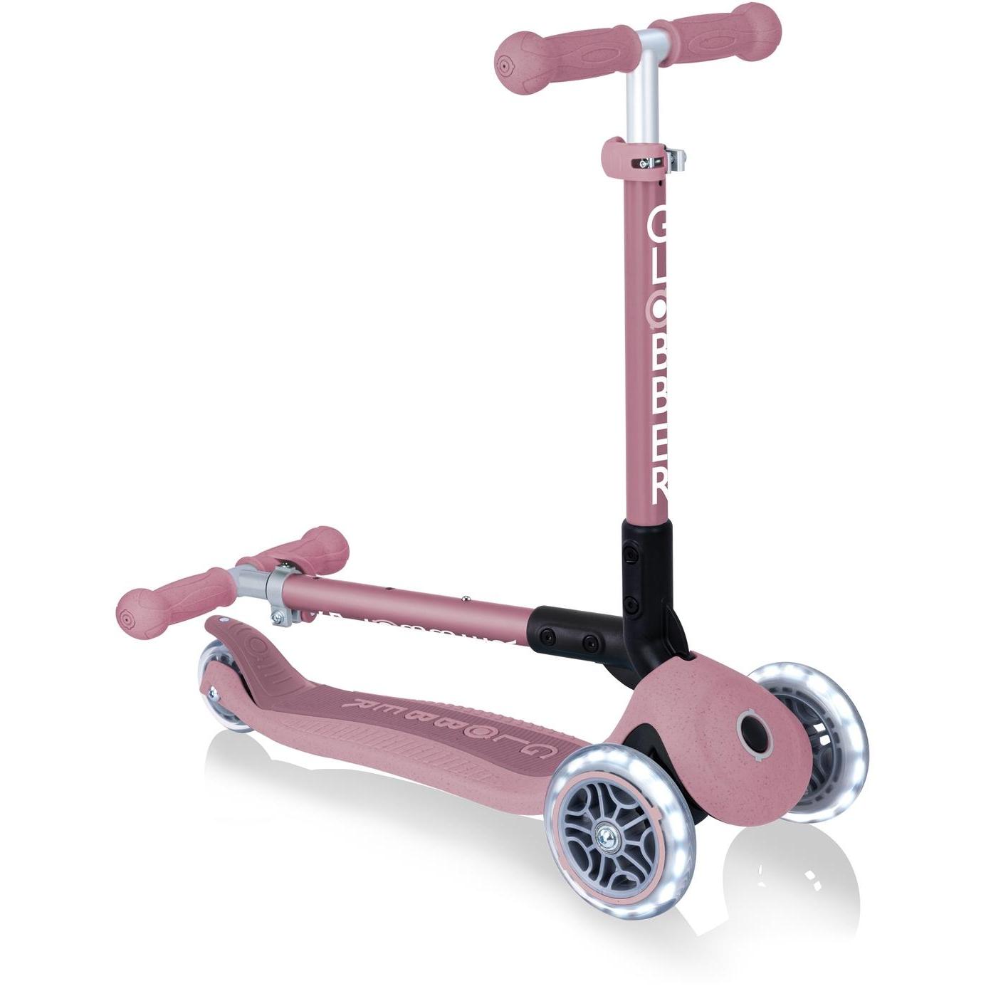 Globber Ecologic Junior Foldable Scooter Lights Berry