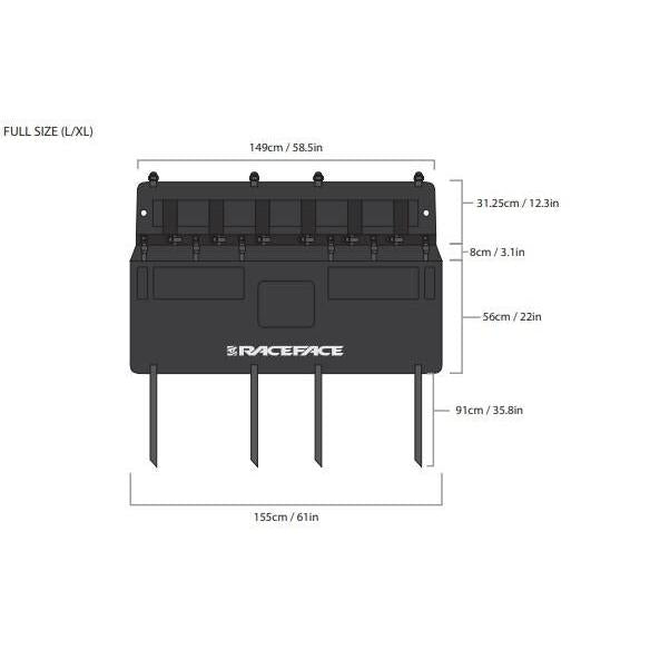 Raceface T2 Tailgate Pad Full 6-Bike Black