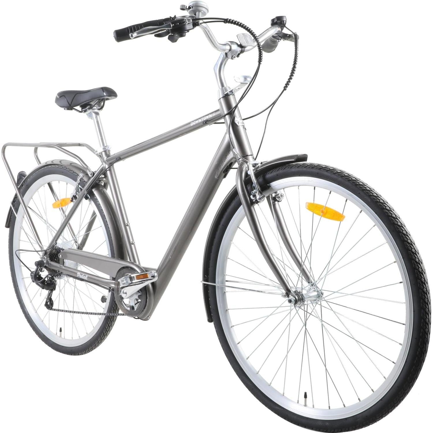 Pedal Downtown SL Electric Vintage Cruiser Bike Gloss Charcoal