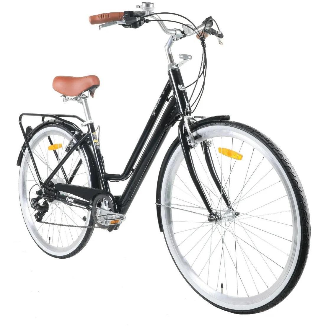 Pedal Uptown SL Electric Vintage Cruiser Bike 7-Speed Black
